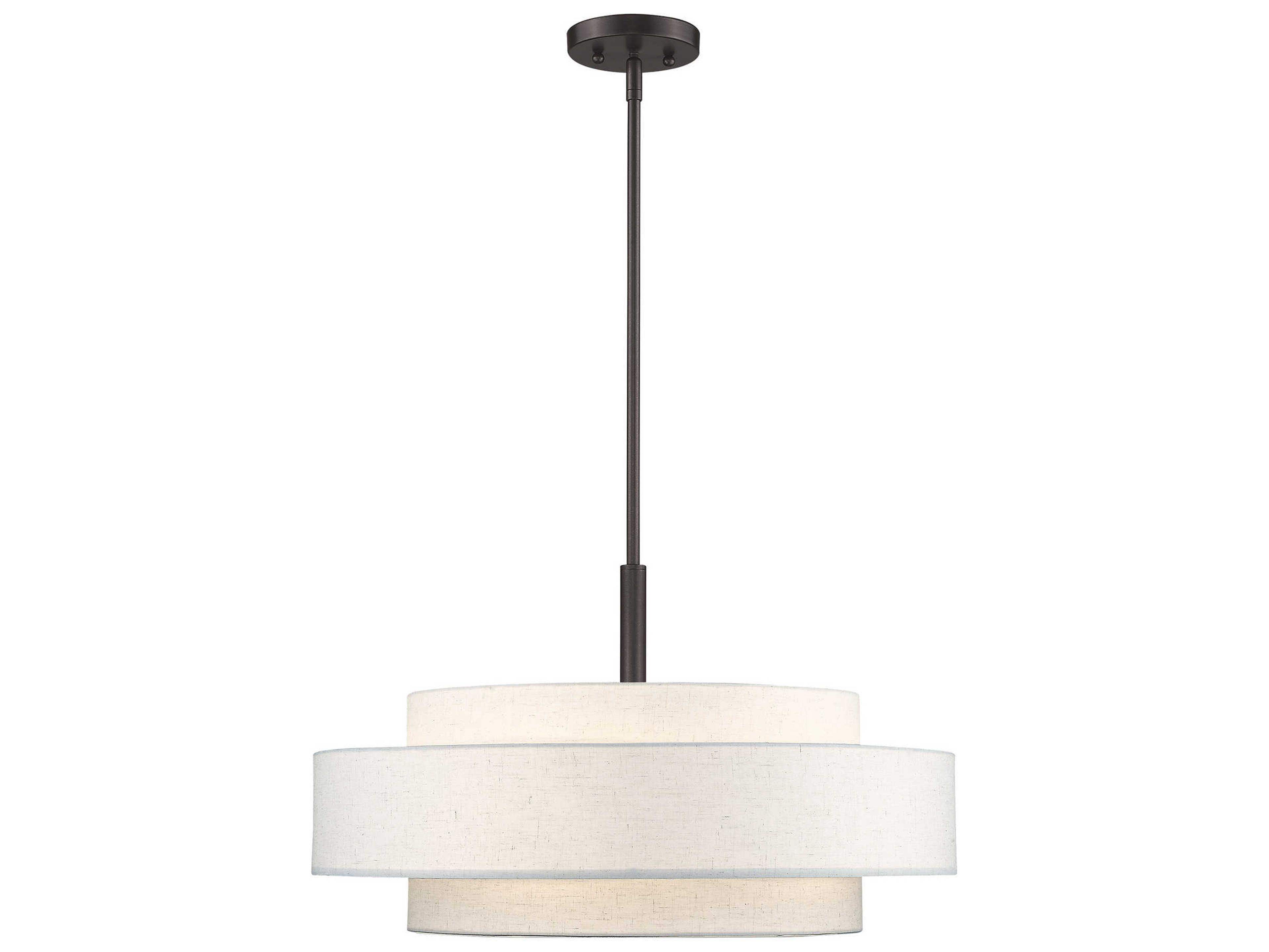 Livex Lighting Meridian 5-Light English Bronze Cylinder Drum Pendant