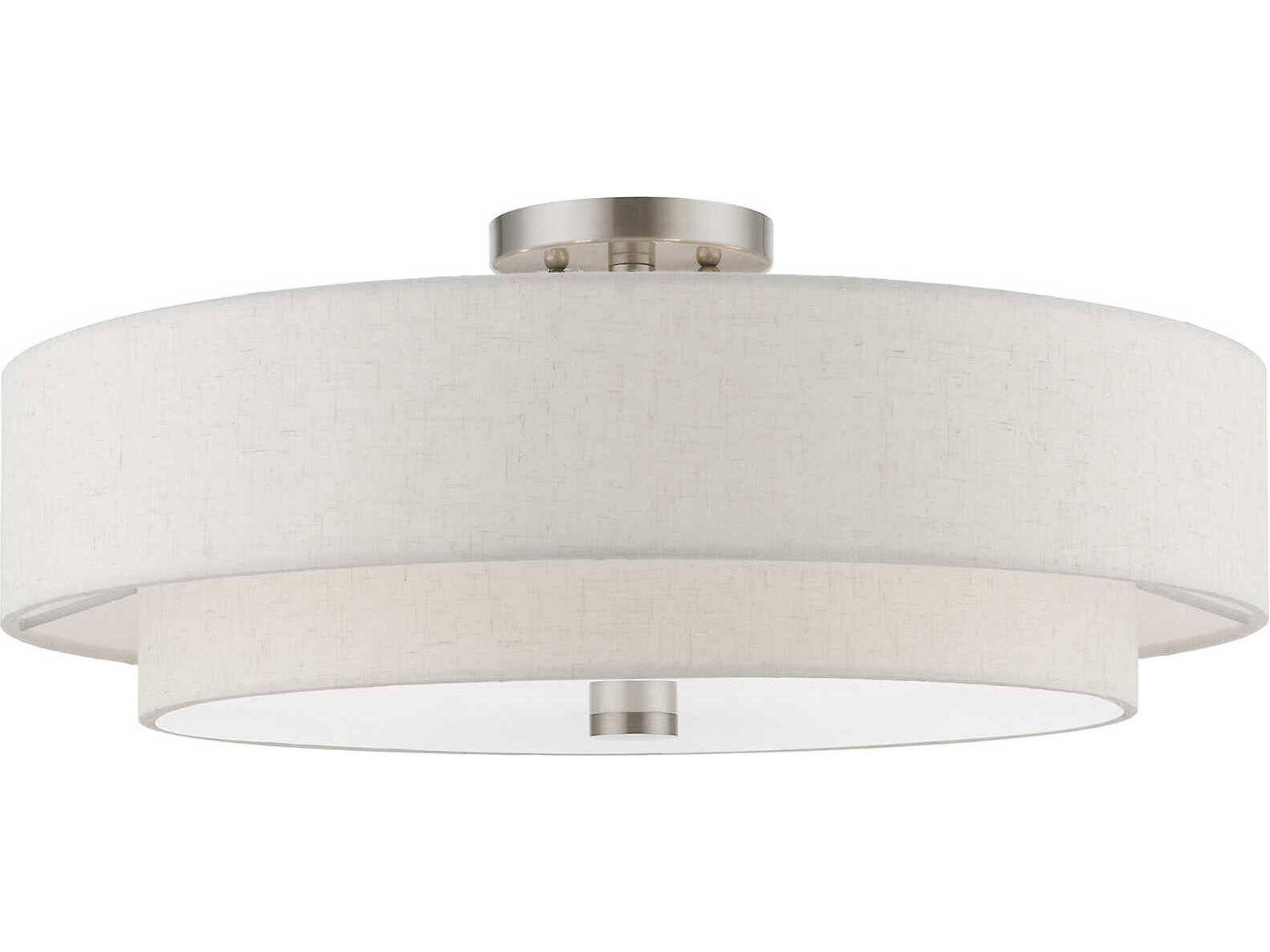 Meridian 5-Light Brushed Nickel Drum Semi Flush Mount