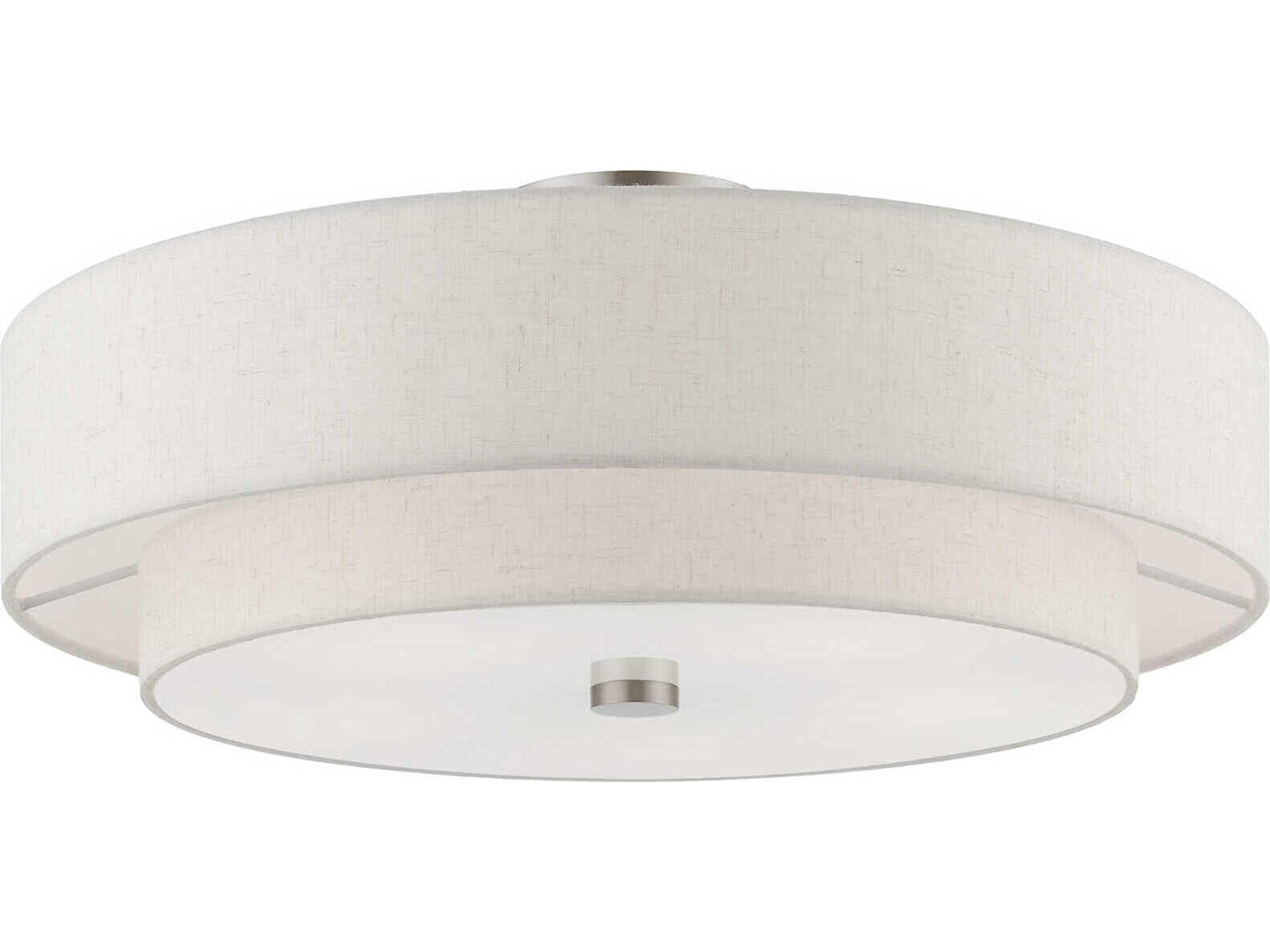 Livex Lighting Meridian 5-Light Brushed Nickel Drum Semi Flush Mount