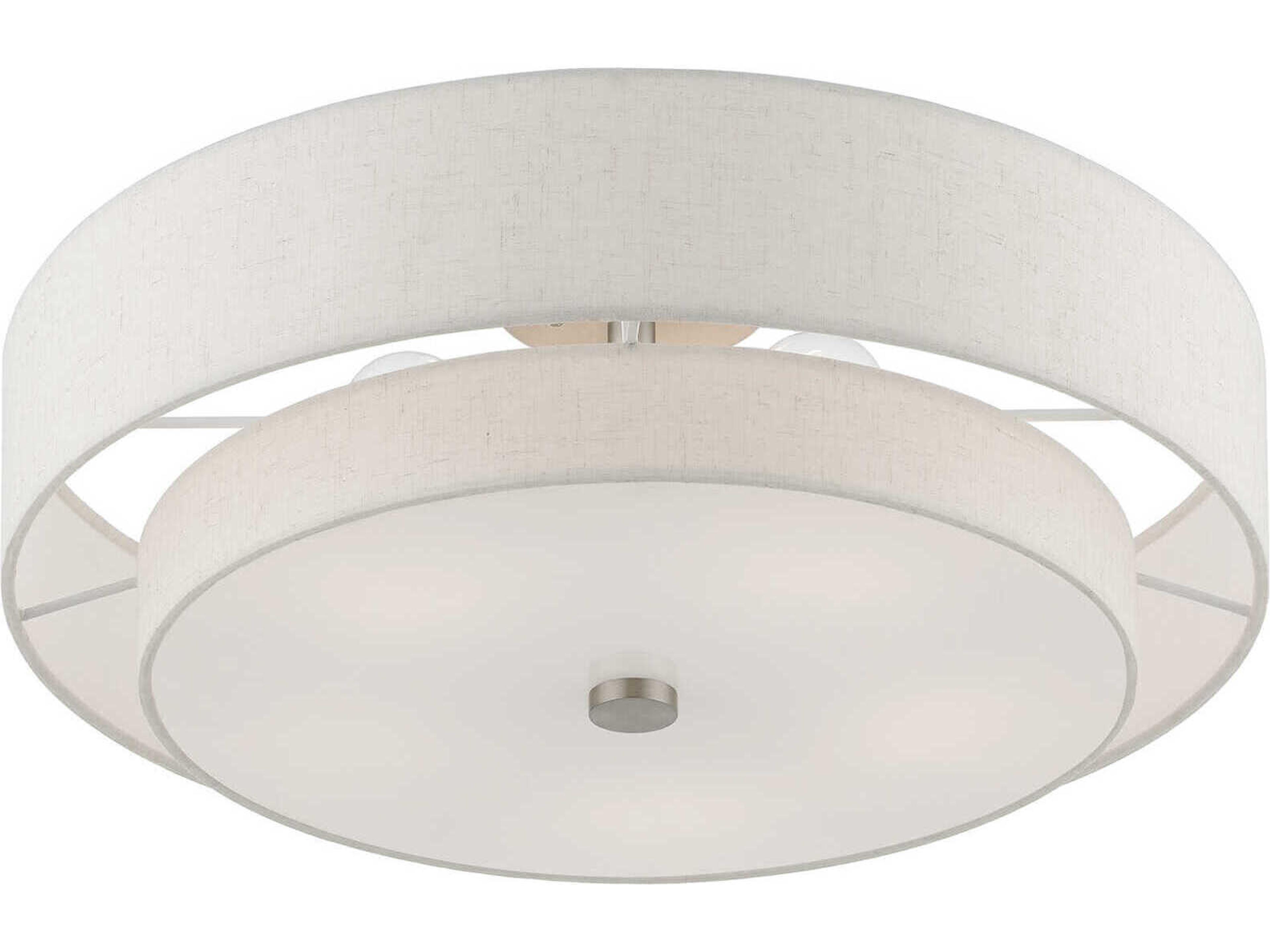 Livex Lighting Meridian 5-Light Brushed Nickel Drum Semi Flush Mount