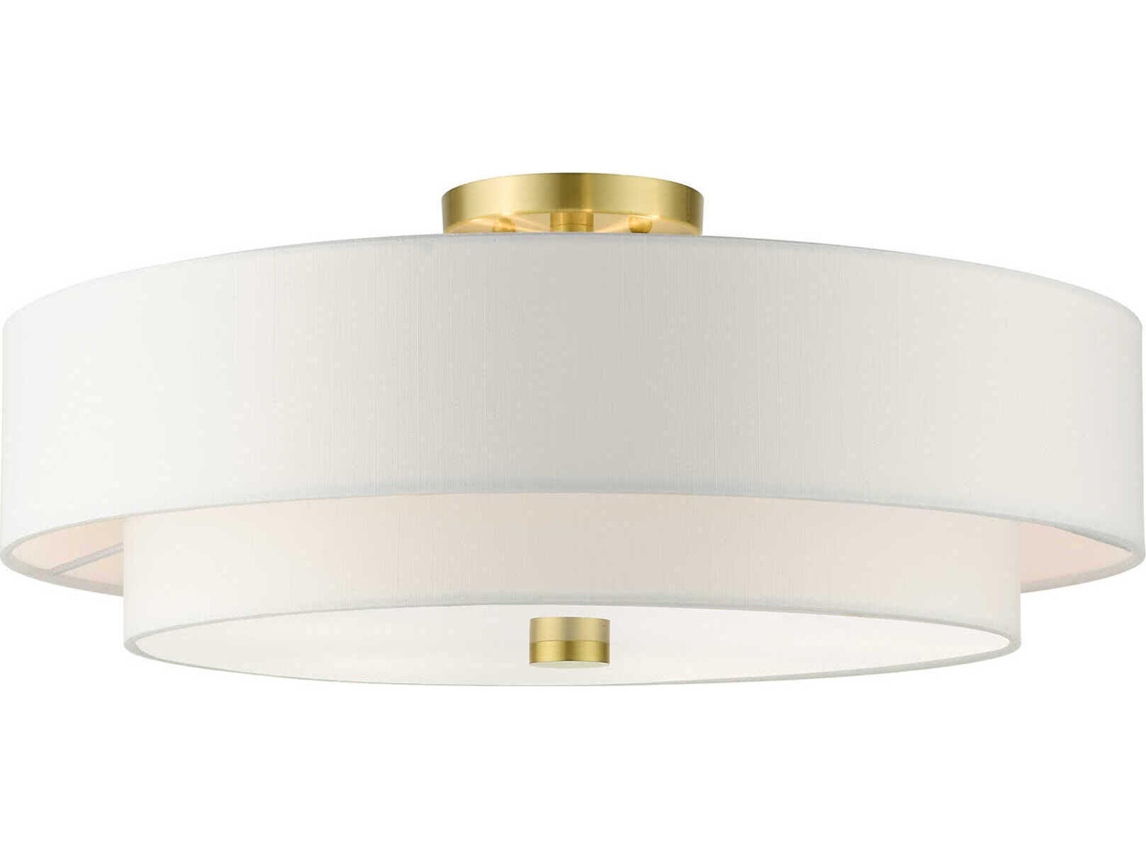 Meridian 5-Light Semi-Flush Mount Ceiling Light in Satin Brass