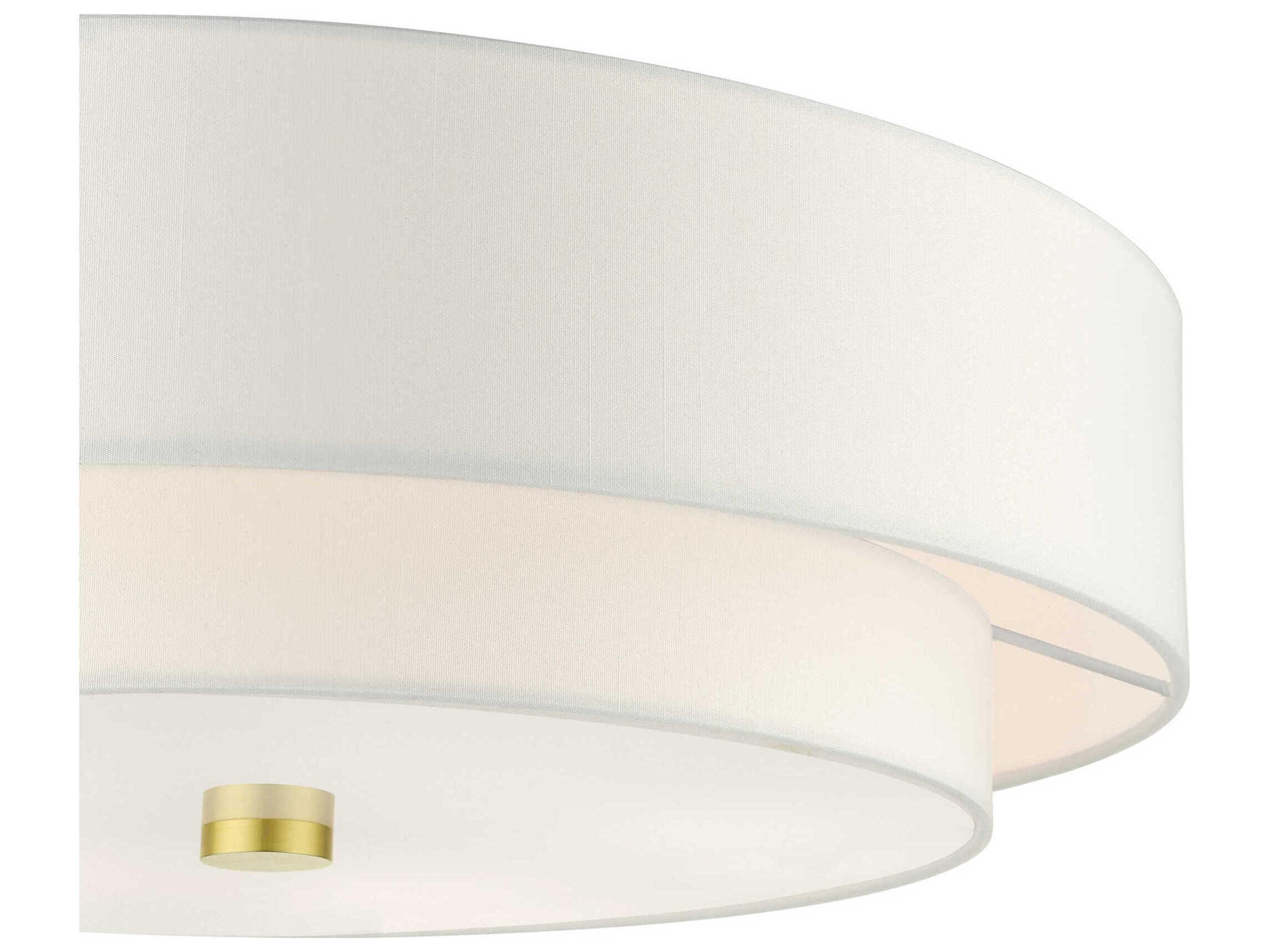 Livex Lighting Meridian 5-Light Satin Brass Drum Semi Flush Mount