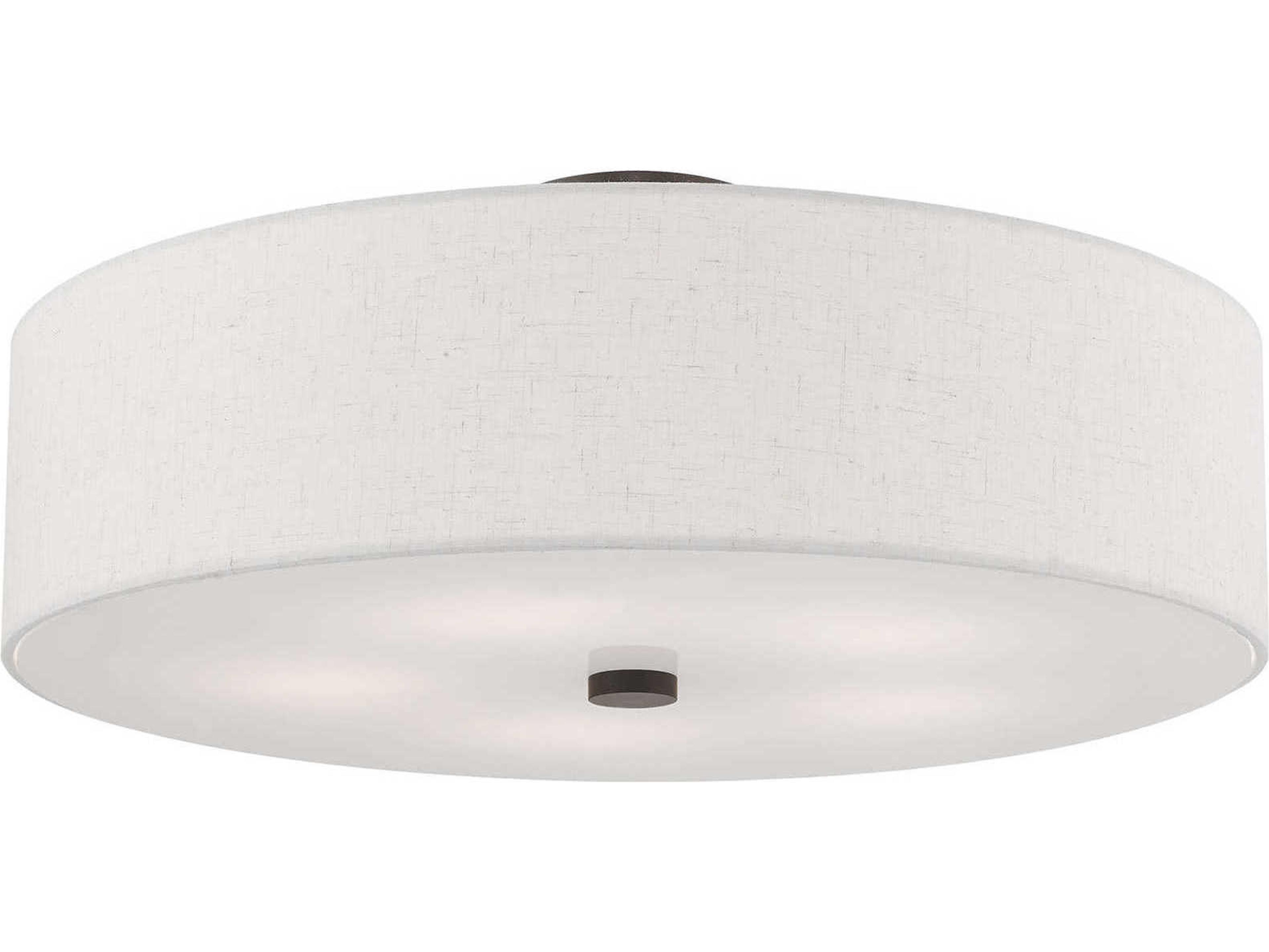 Livex Lighting Meridian English Bronze Drum Round Semi Flush Mount