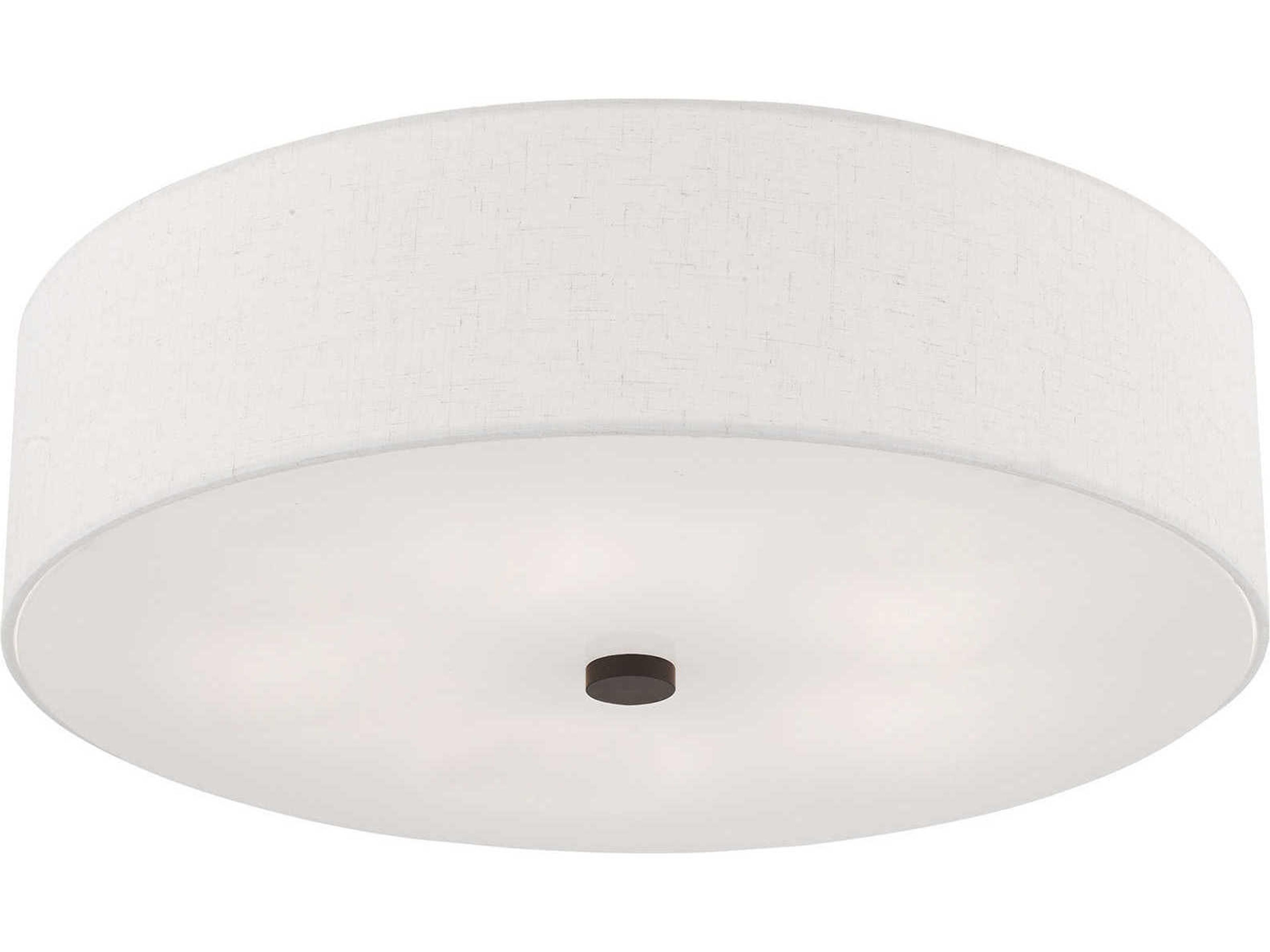 Livex Lighting Meridian English Bronze Drum Round Semi Flush Mount