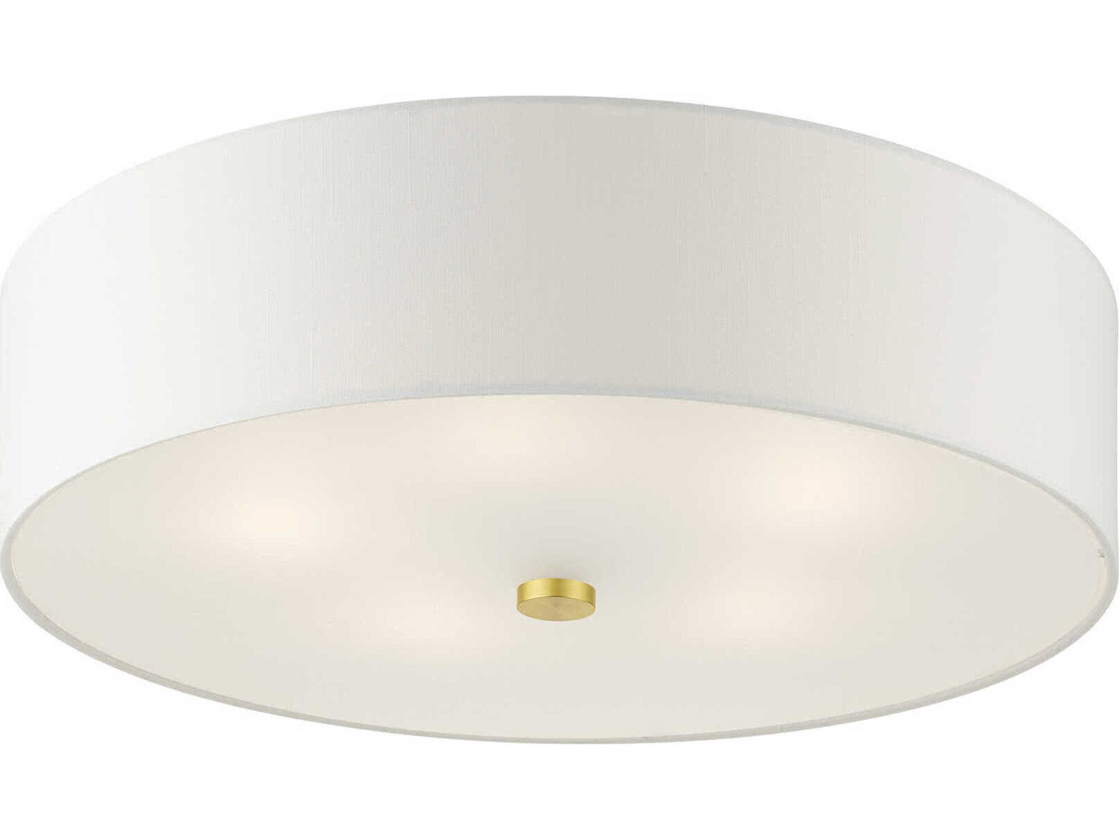 Livex Lighting Meridian 5-Light Satin Brass Drum Semi Flush Mount