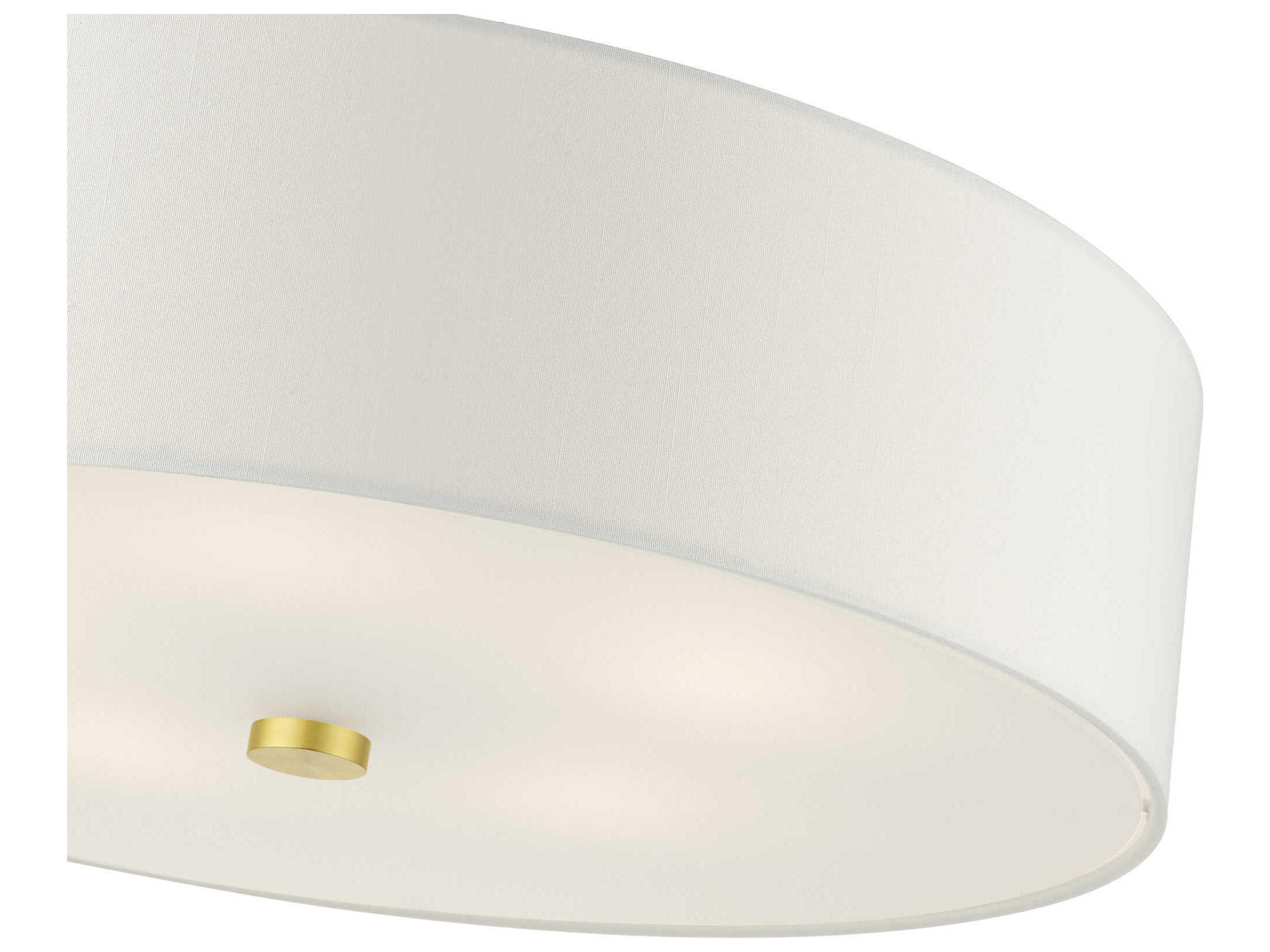 Livex Lighting Meridian 5-Light Satin Brass Drum Semi Flush Mount