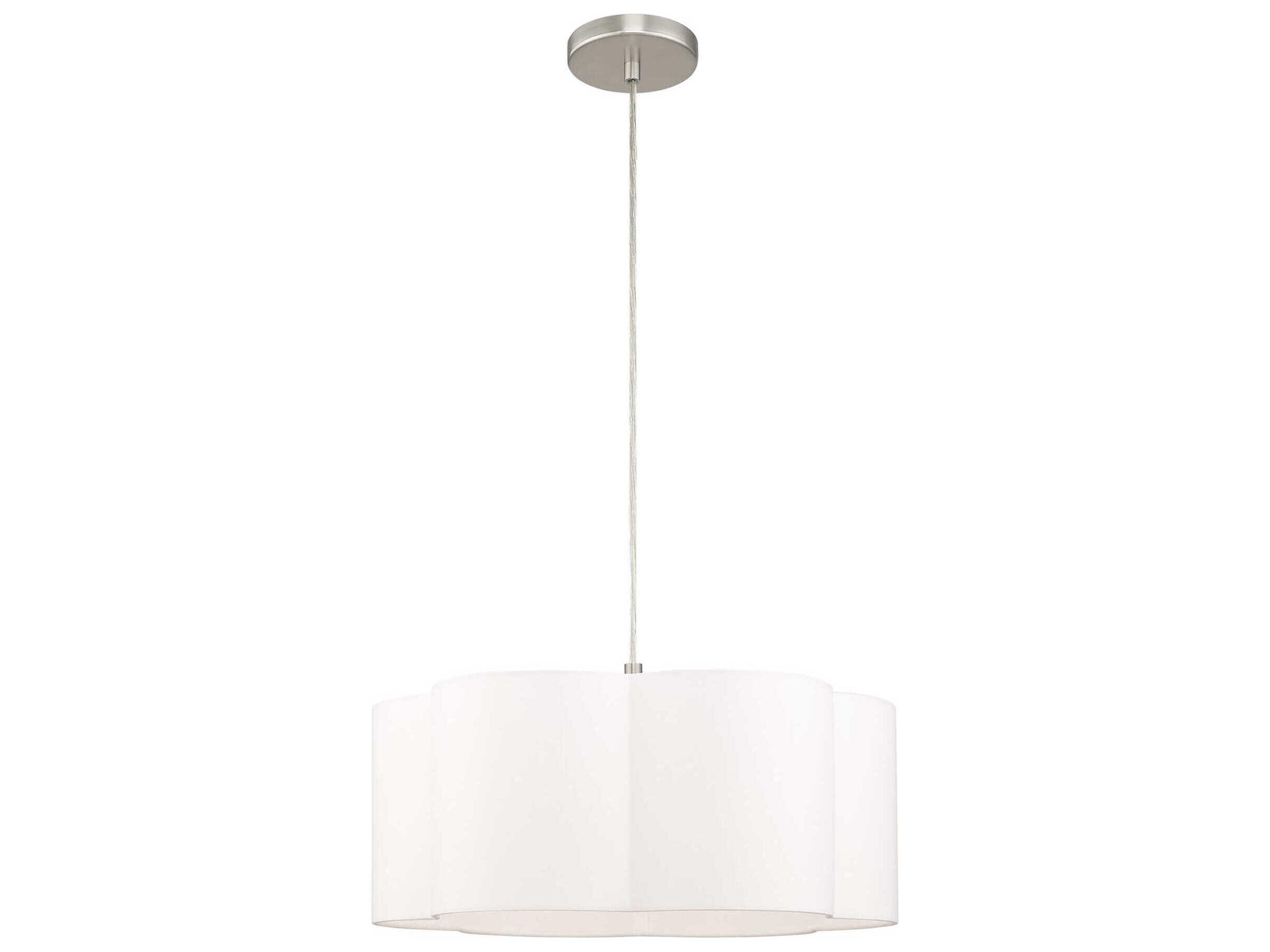 Chelsea 1-Light Brushed Nickel White Pendant