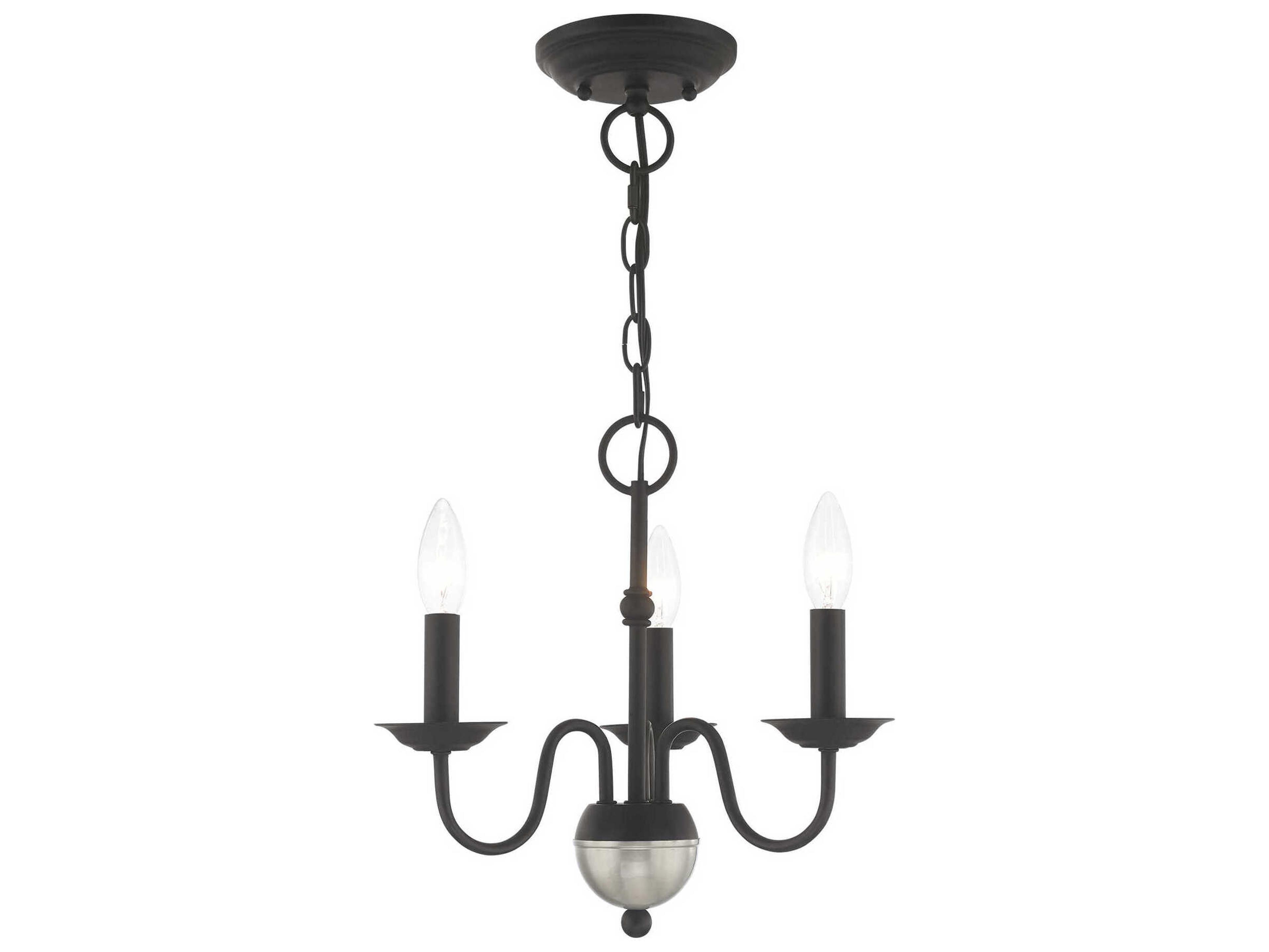 Windsor 3-Light Black Candelabra Chandelier