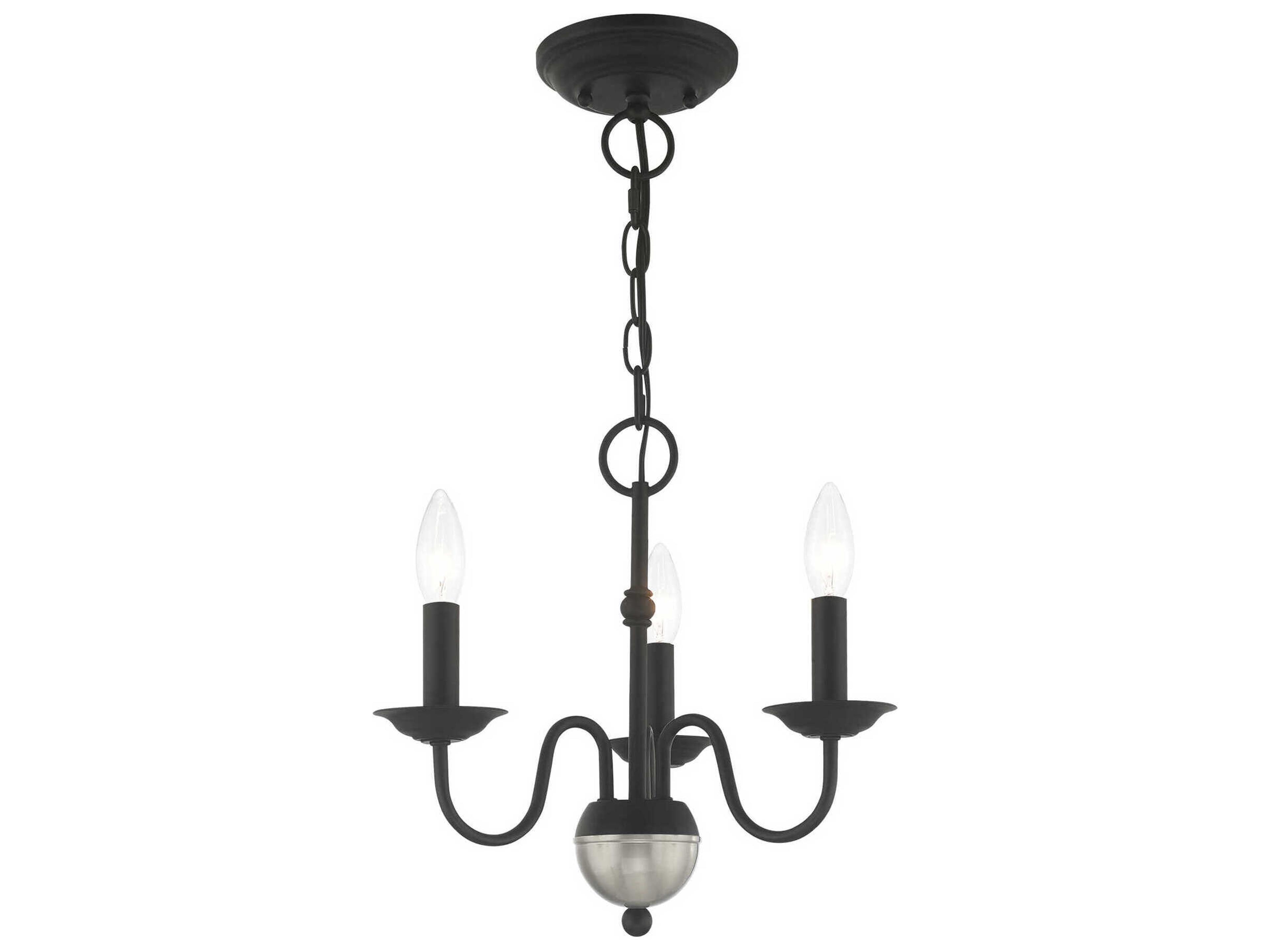 Livex Lighting Windsor 3-Light Black Candelabra Chandelier