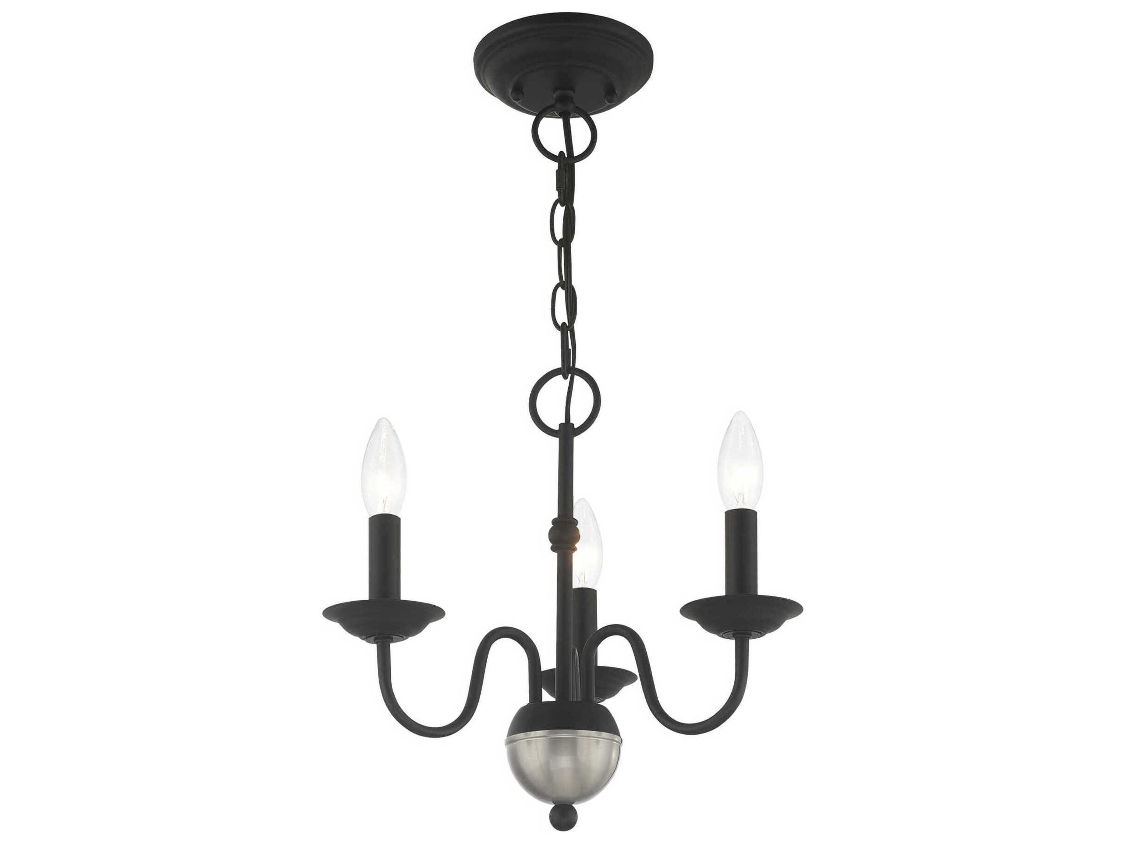 Livex Lighting Windsor 3-Light Black Candelabra Chandelier