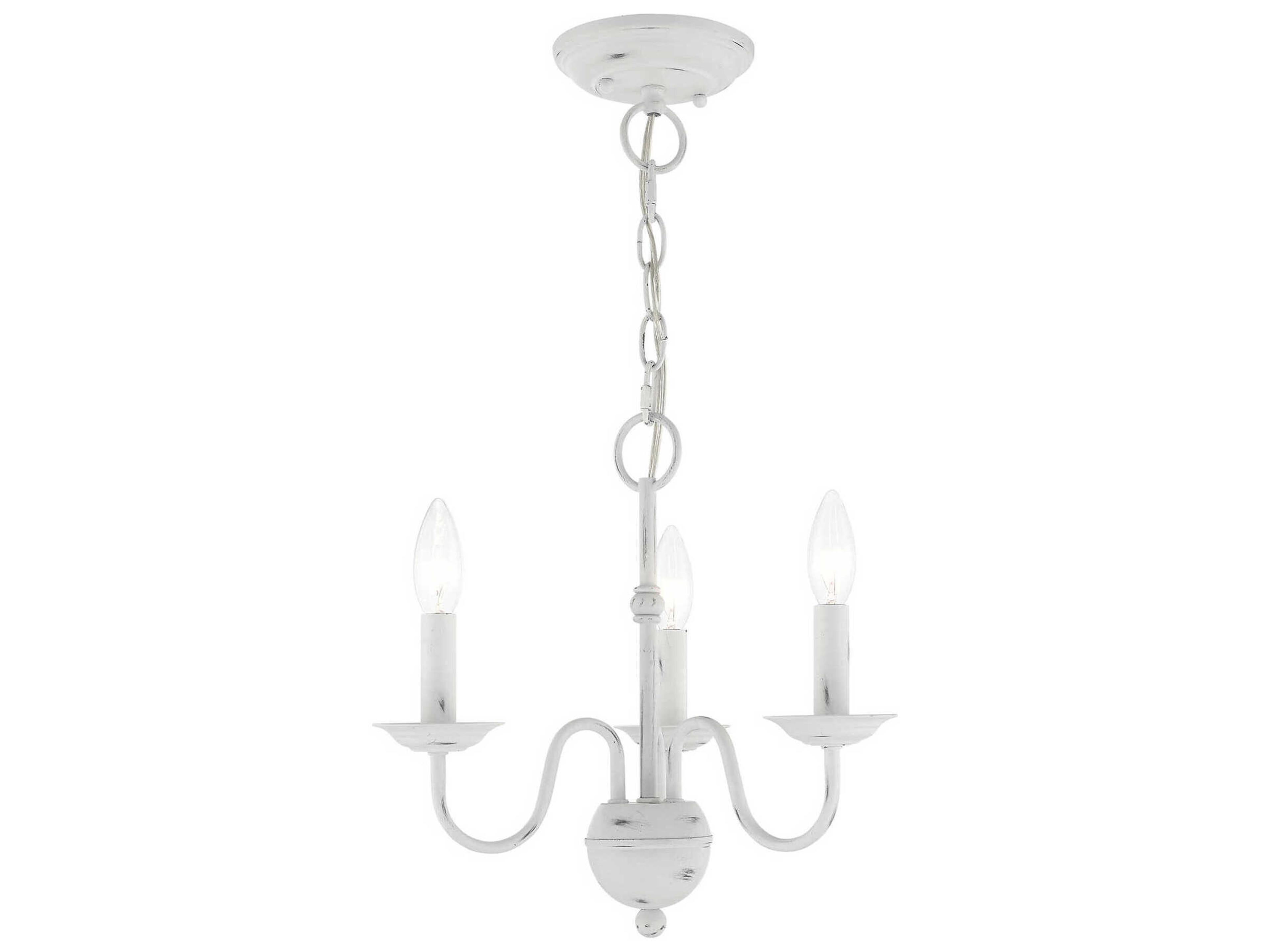 Windsor 3-Light Antique White Candelabra Chandelier