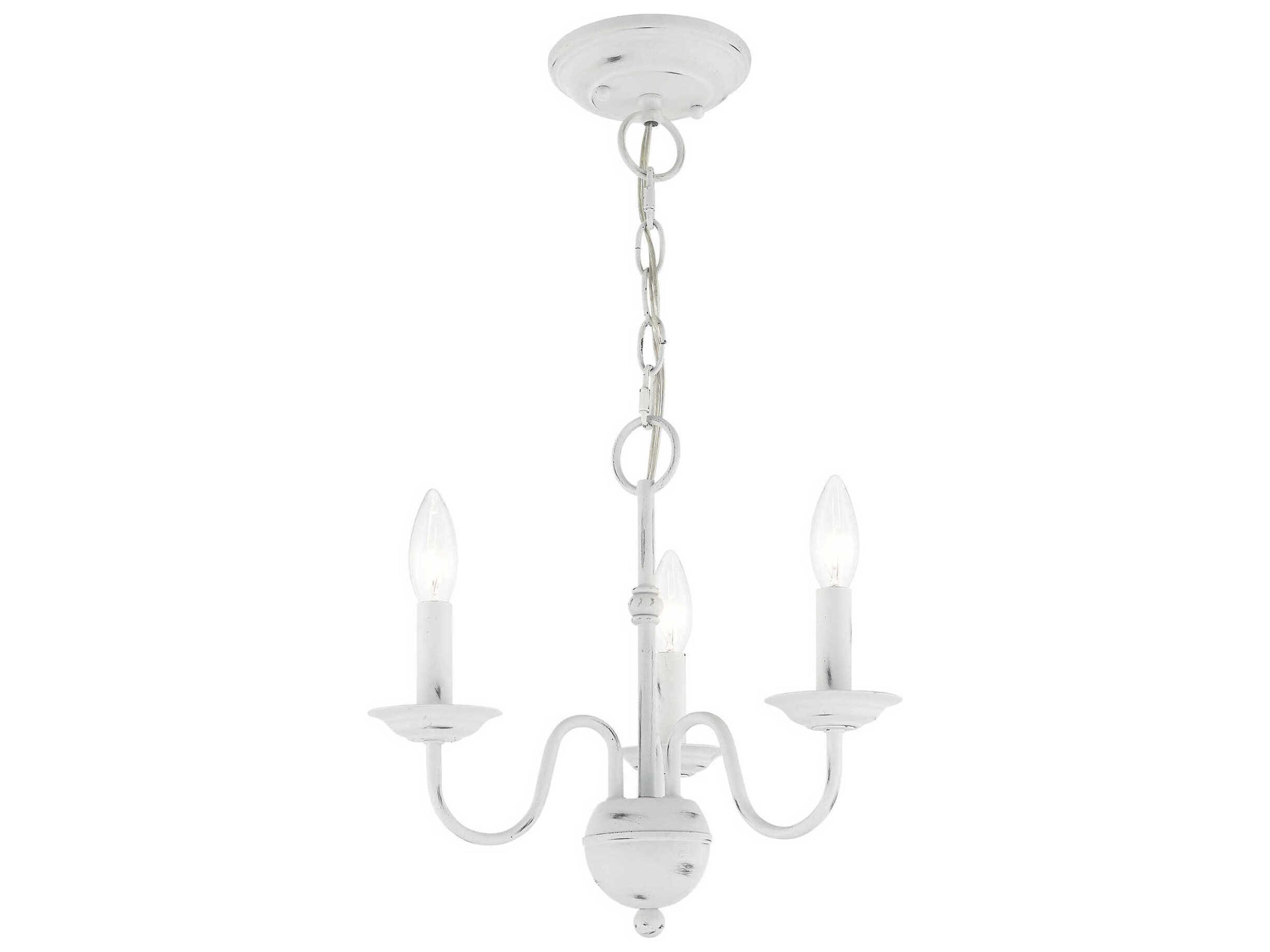Livex Lighting Windsor 3-Light Antique White Candelabra Chandelier