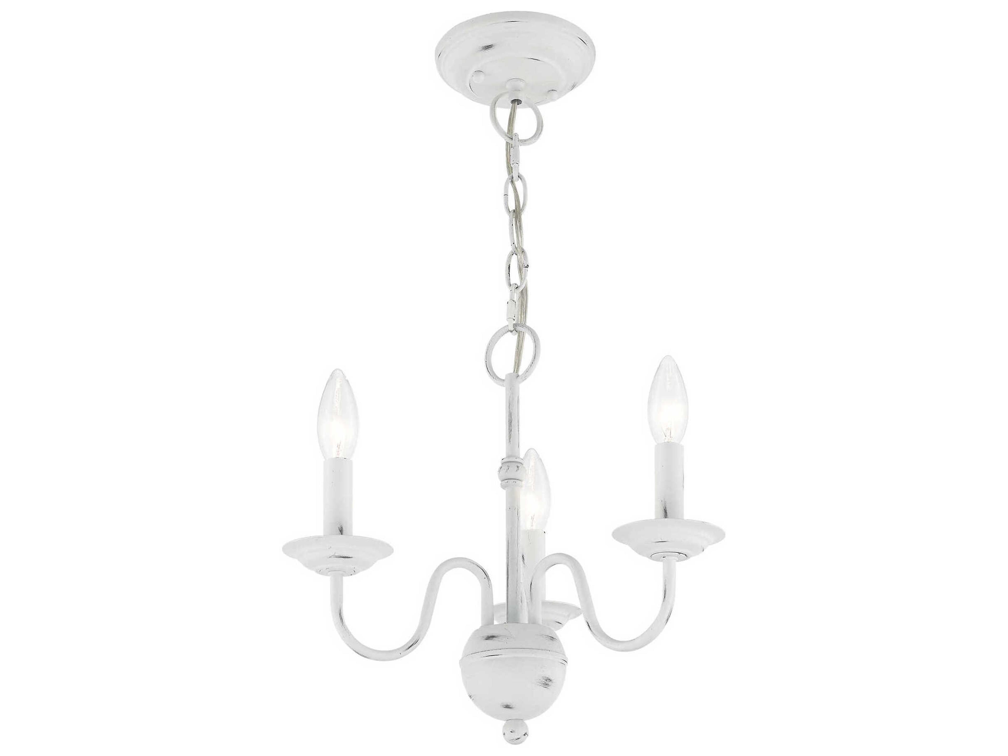 Livex Lighting Windsor 3-Light Antique White Candelabra Chandelier