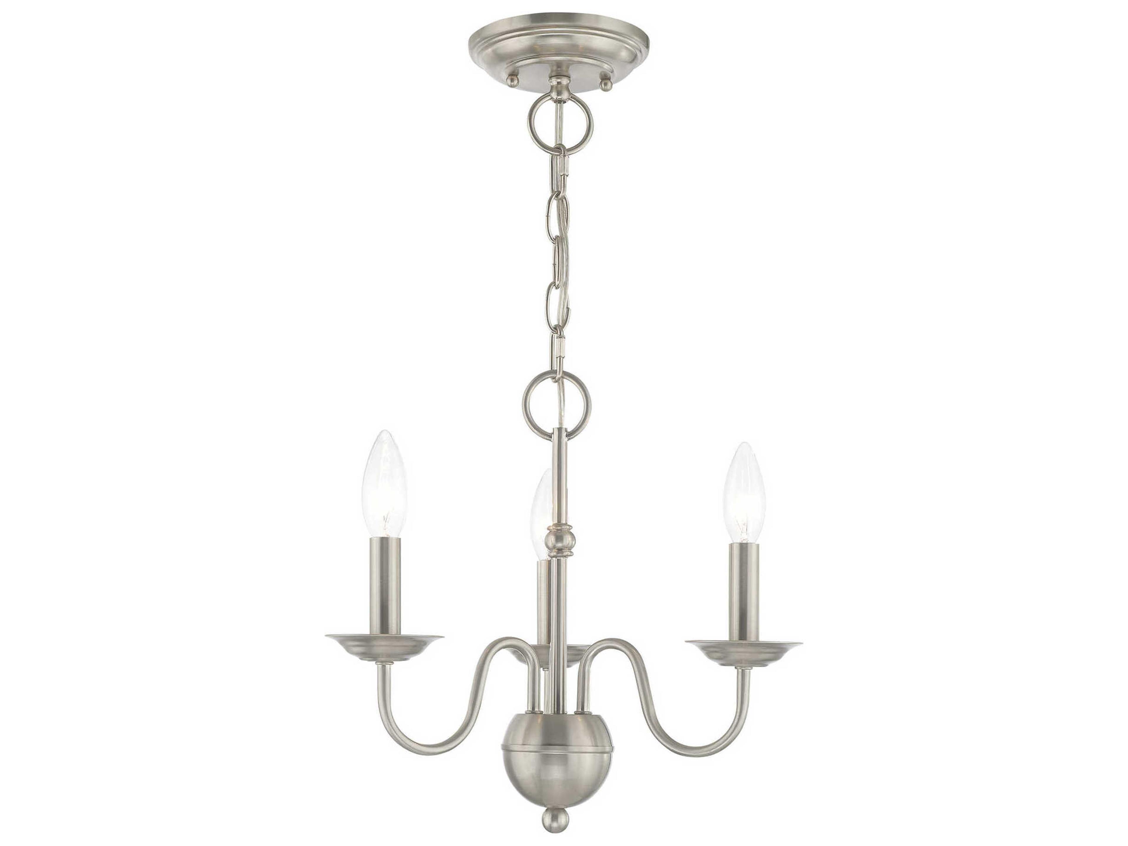 Windsor 3-Light Brushed Nickel Candelabra Chandelier