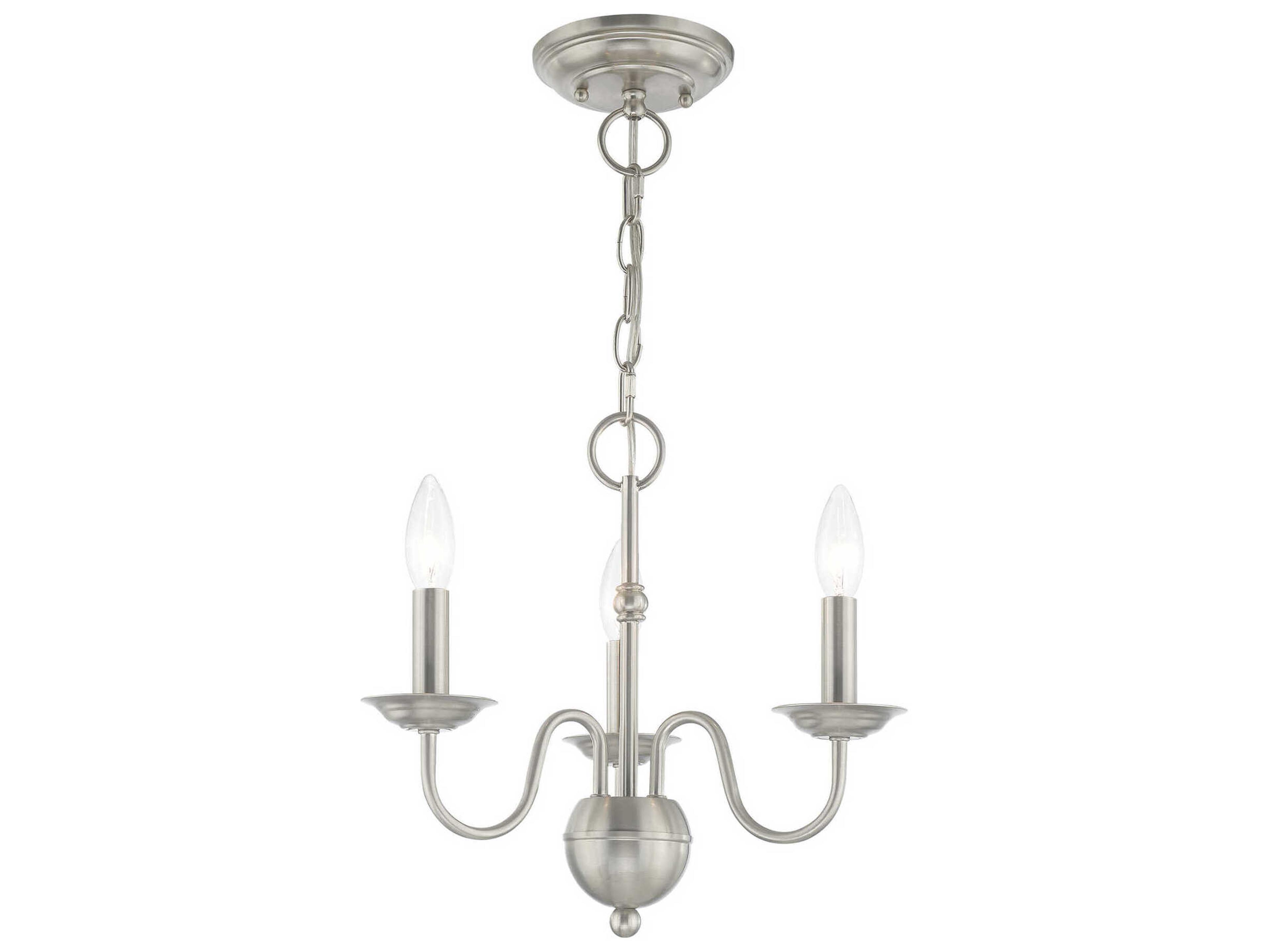 Livex Lighting Windsor 3-Light Brushed Nickel Candelabra Chandelier