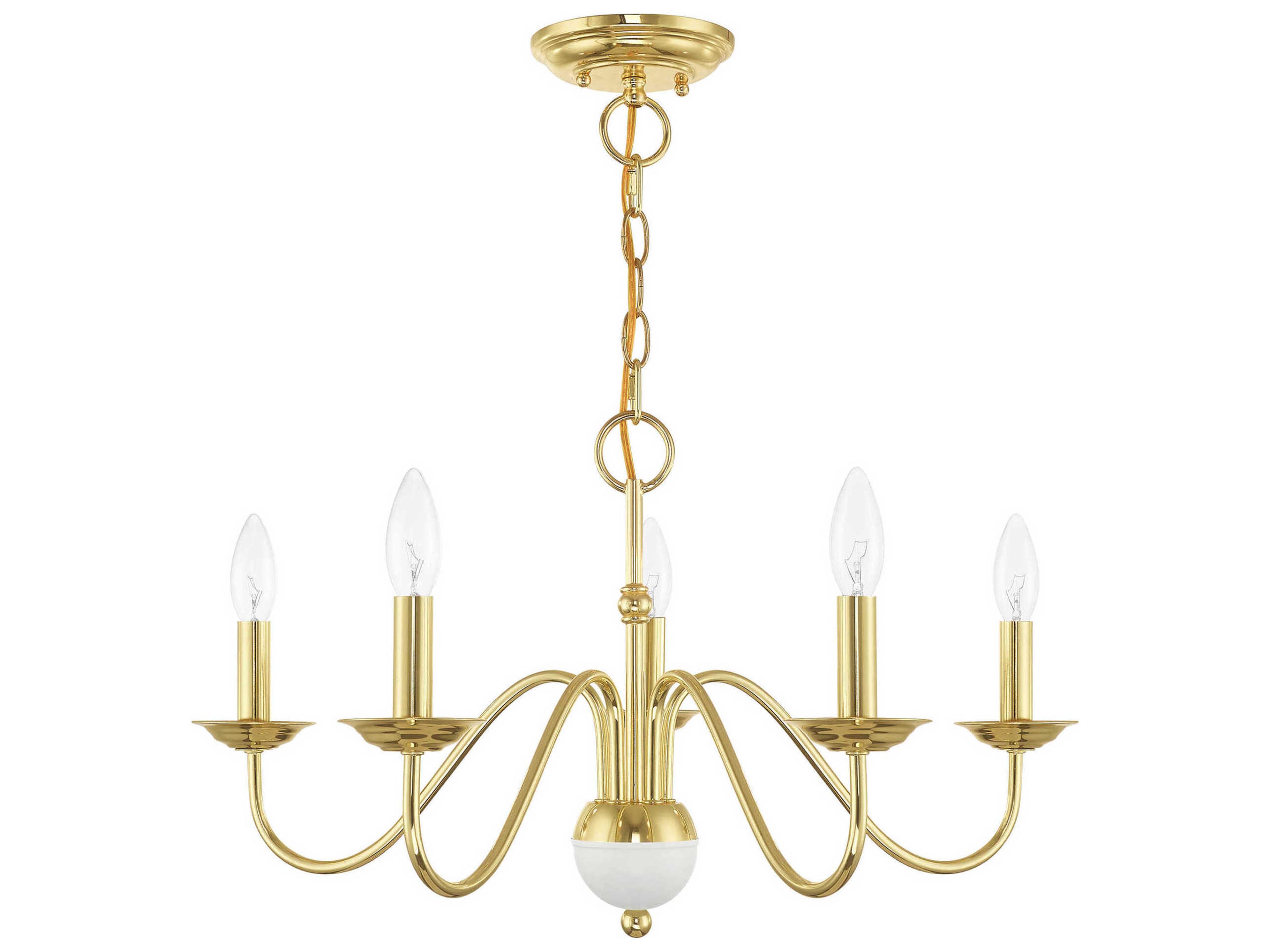 Livex Lighting Windsor 5-Light Polished Brass Candelabra Chandelier