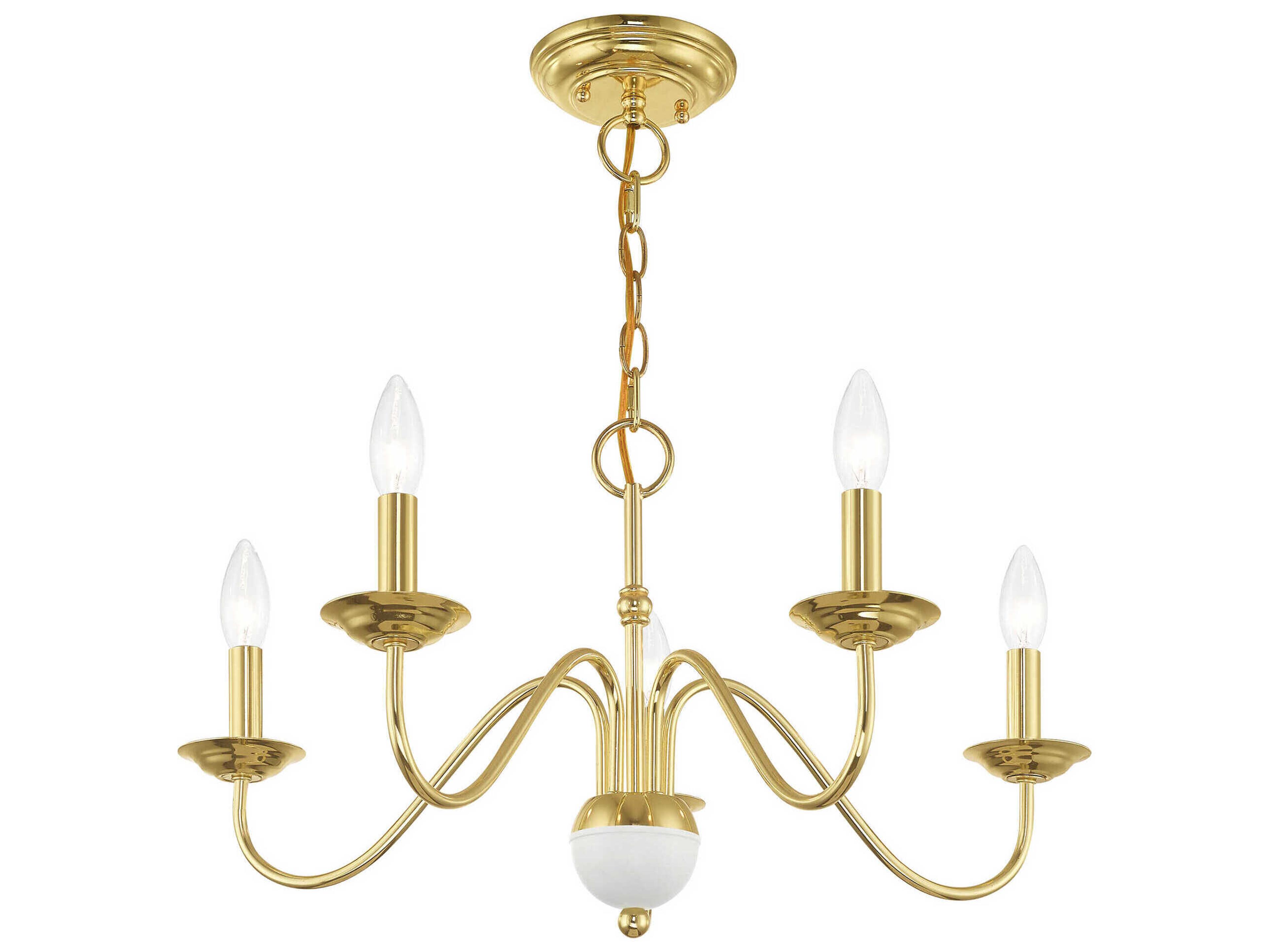 Livex Lighting Windsor 5-Light Polished Brass Candelabra Chandelier