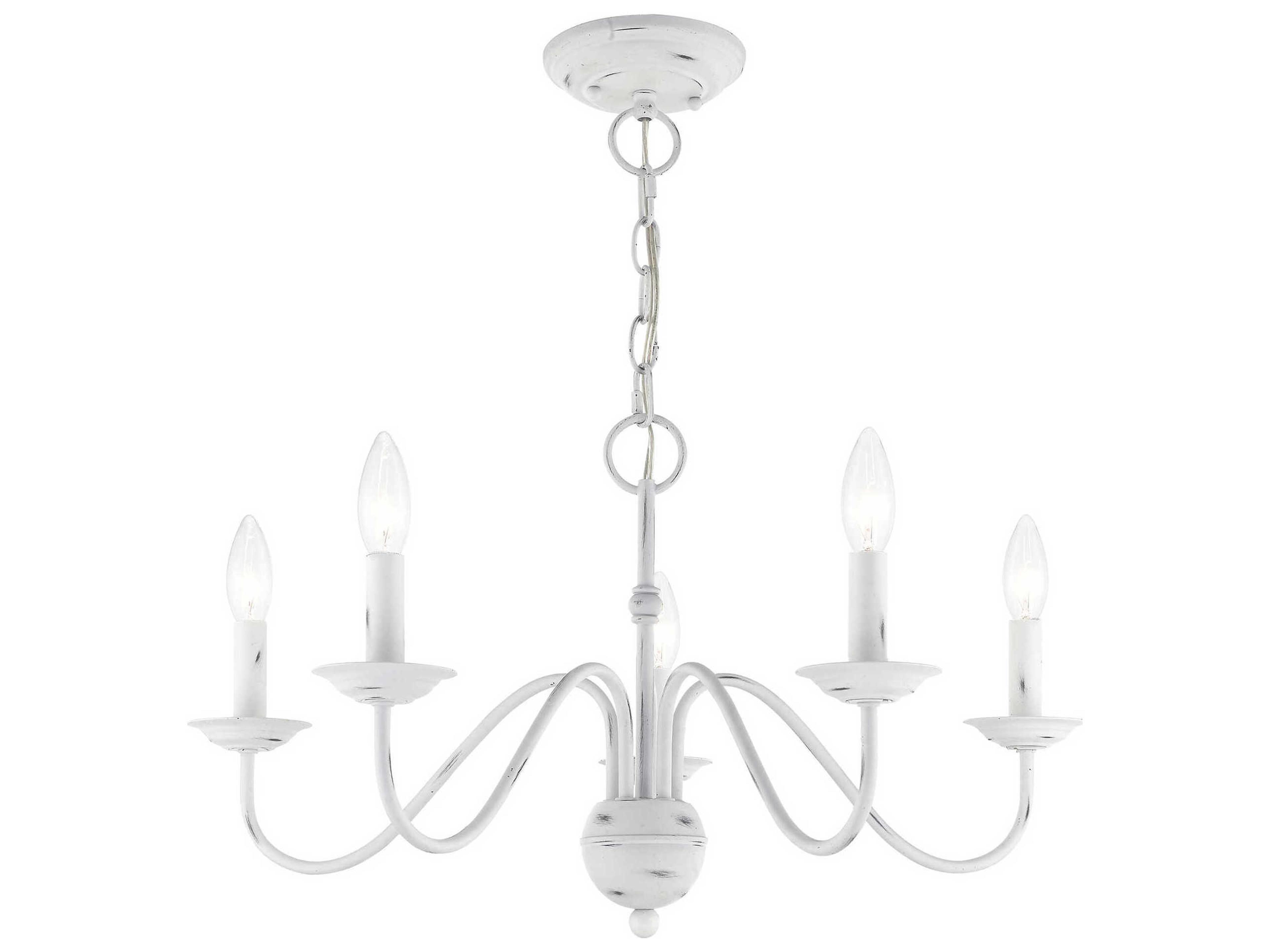 Livex Lighting Windsor 5-Light Antique White Candelabra Chandelier