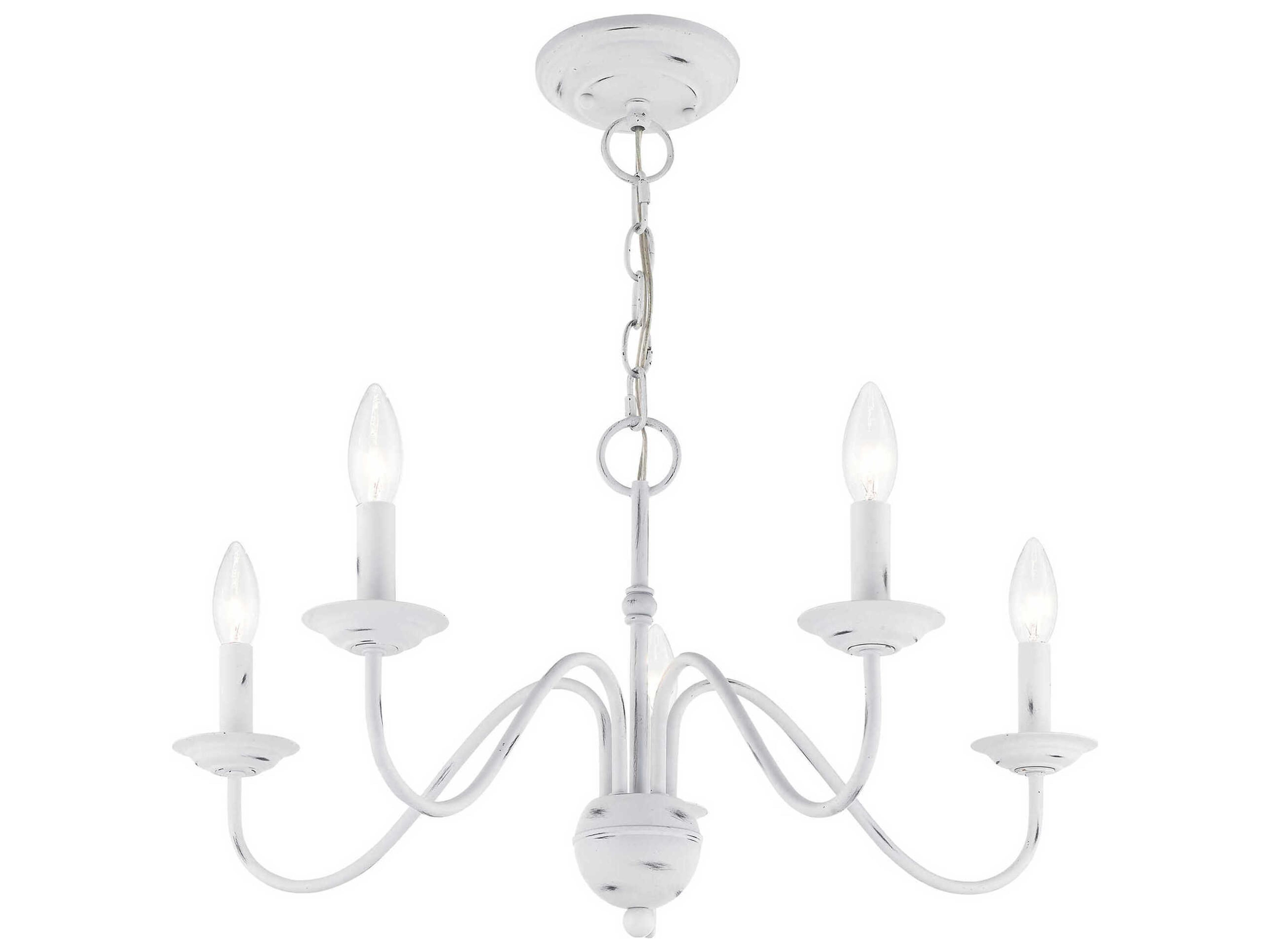 Livex Lighting Windsor 5-Light Antique White Candelabra Chandelier