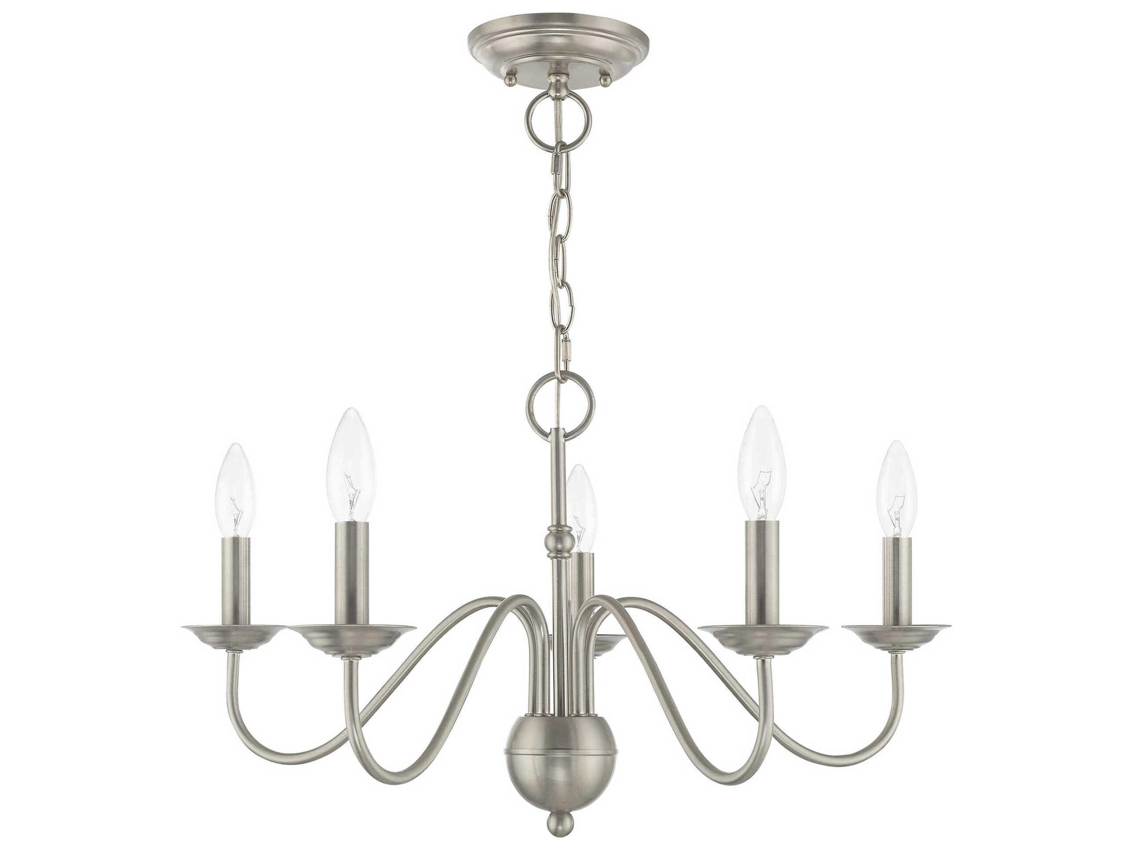Livex Lighting Windsor 5-Light Brushed Nickel Candelabra Chandelier