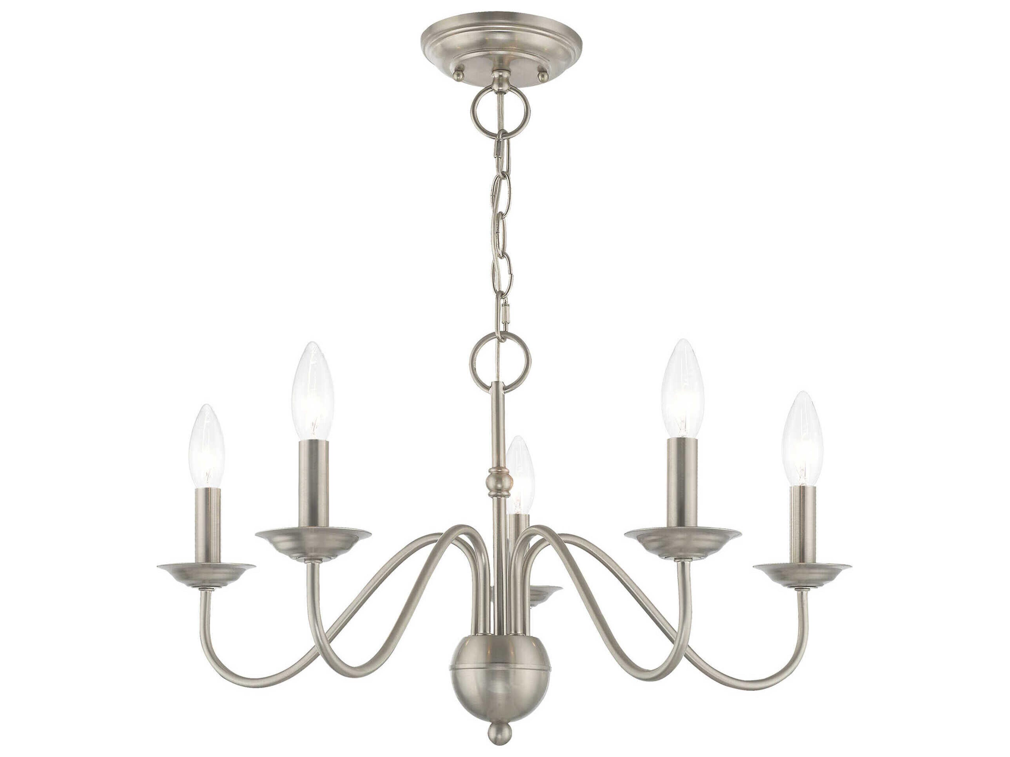 Livex Lighting Windsor 5-Light Brushed Nickel Candelabra Chandelier