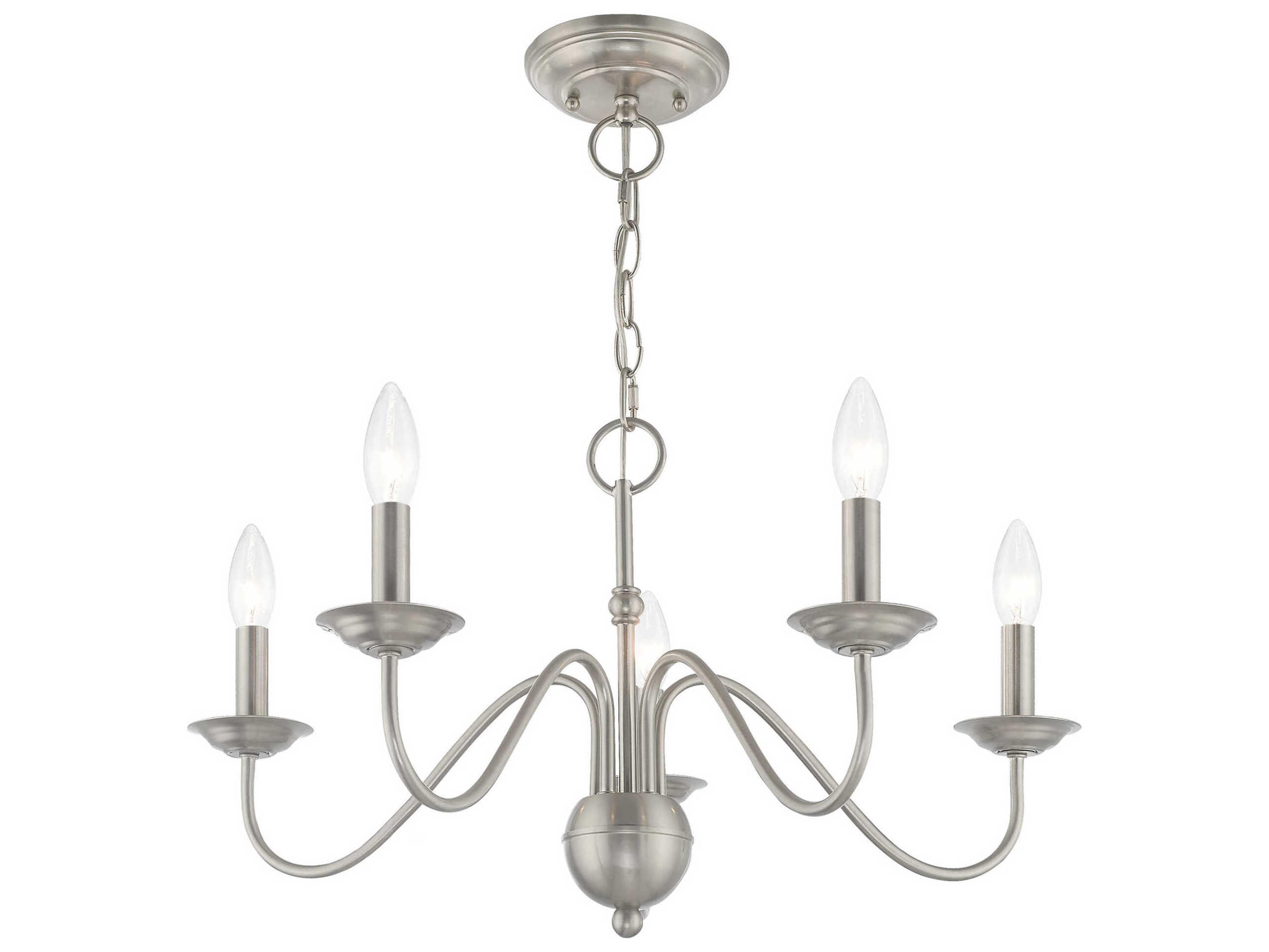 Livex Lighting Windsor 5-Light Brushed Nickel Candelabra Chandelier
