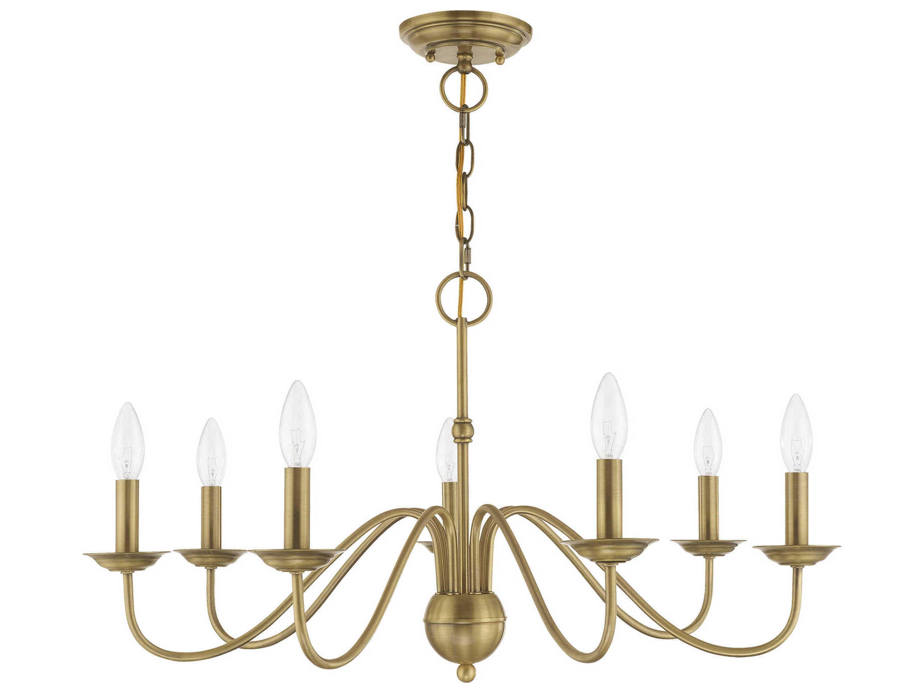 Livex Lighting Windsor 7-Light Antique Brass Candelabra Chandelier