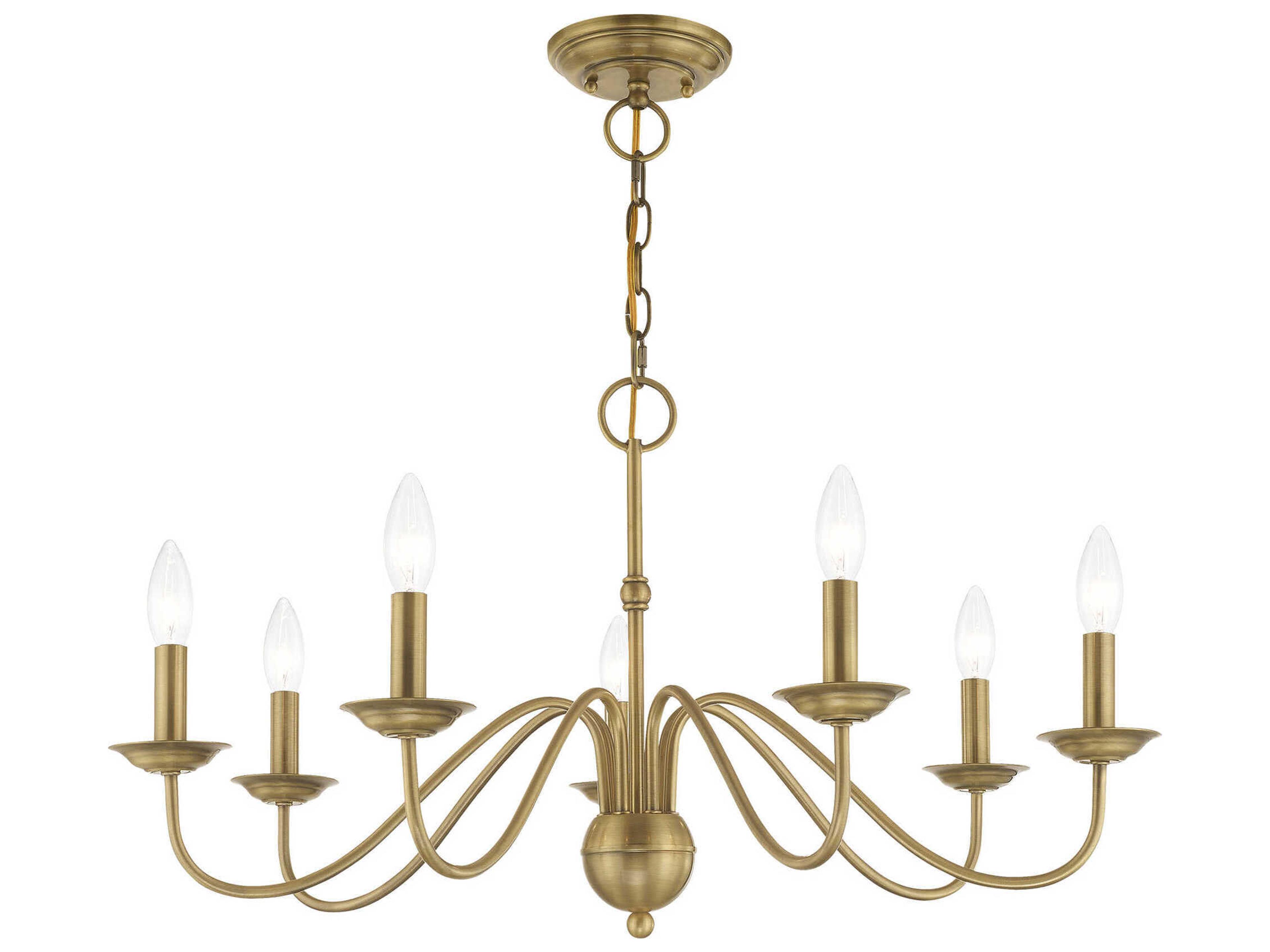 Livex Lighting Windsor 7-Light Antique Brass Candelabra Chandelier