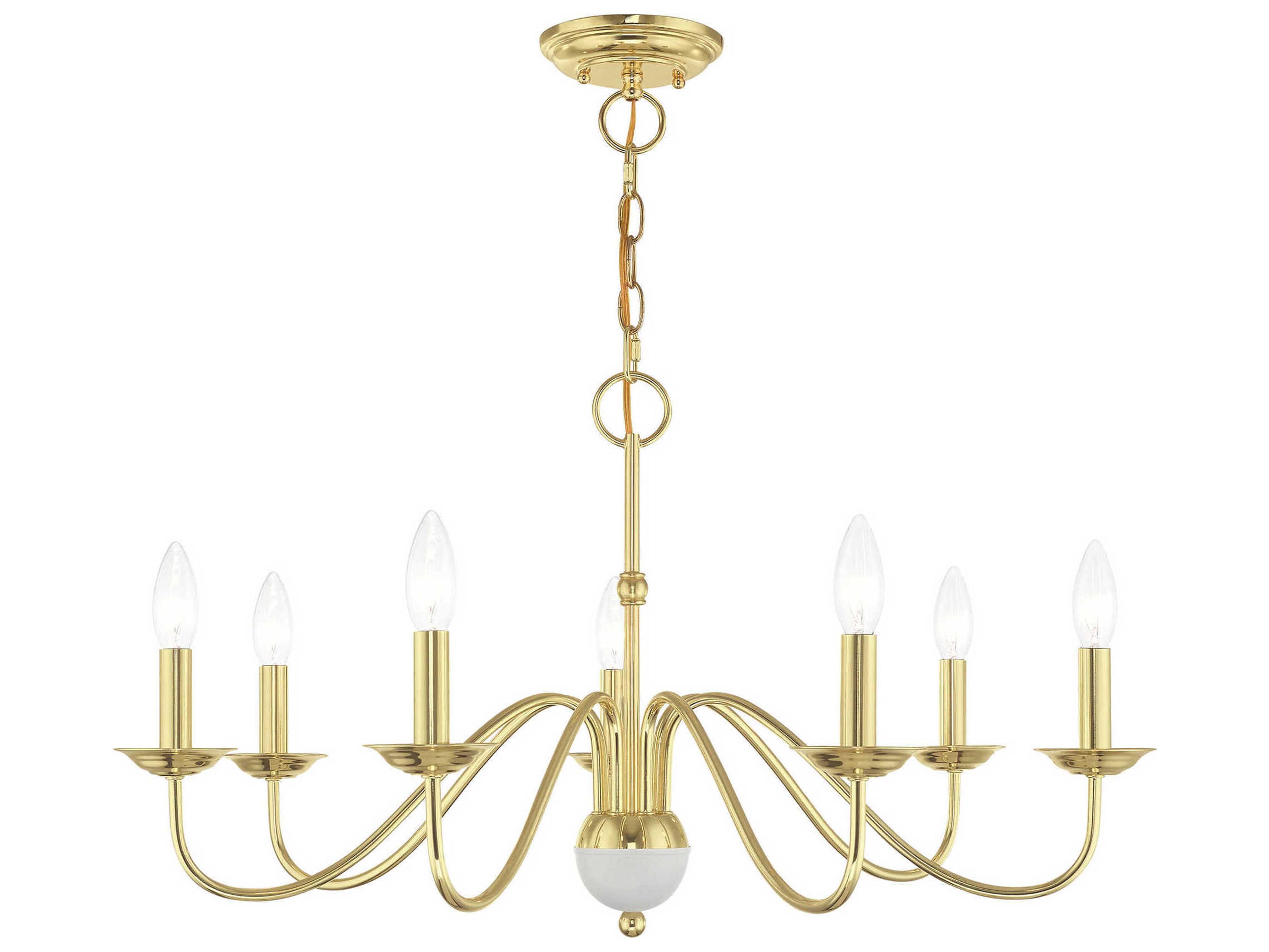 Windsor 7-Light Polished Brass Candelabra Chandelier
