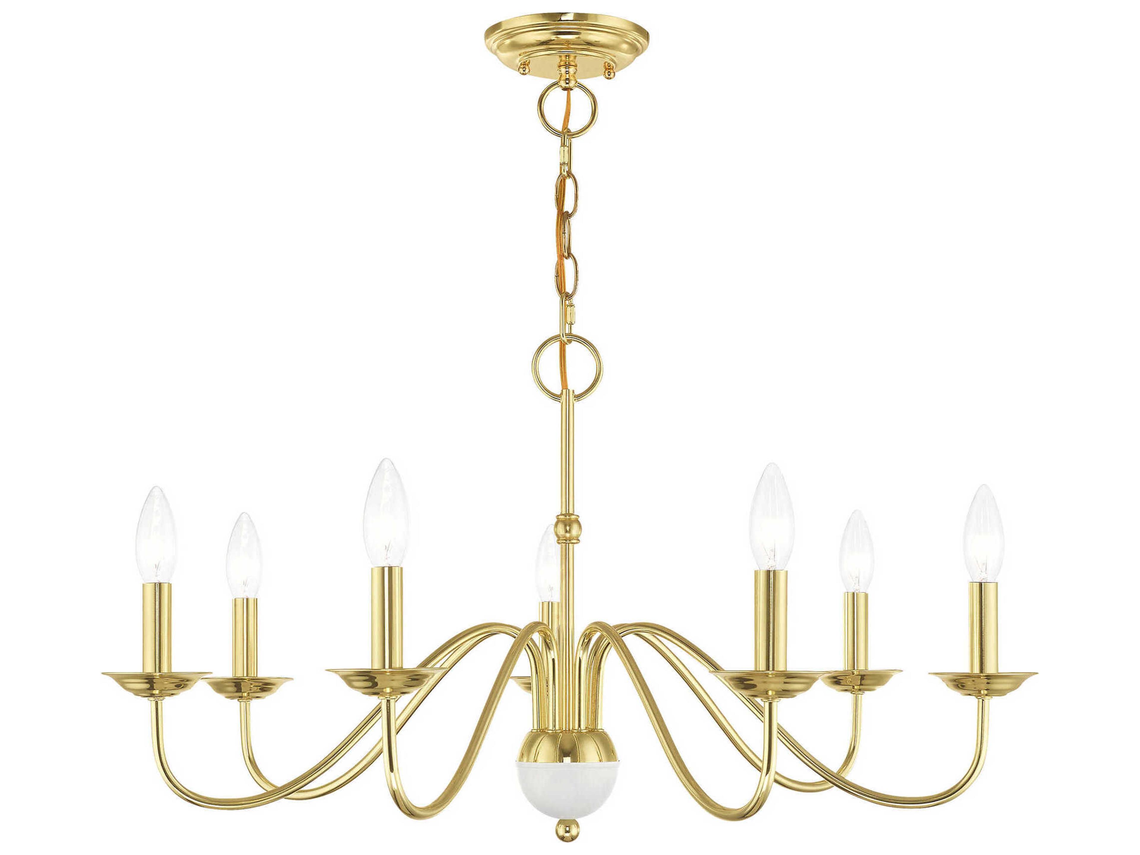 Livex Lighting Windsor 7-Light Polished Brass Candelabra Chandelier