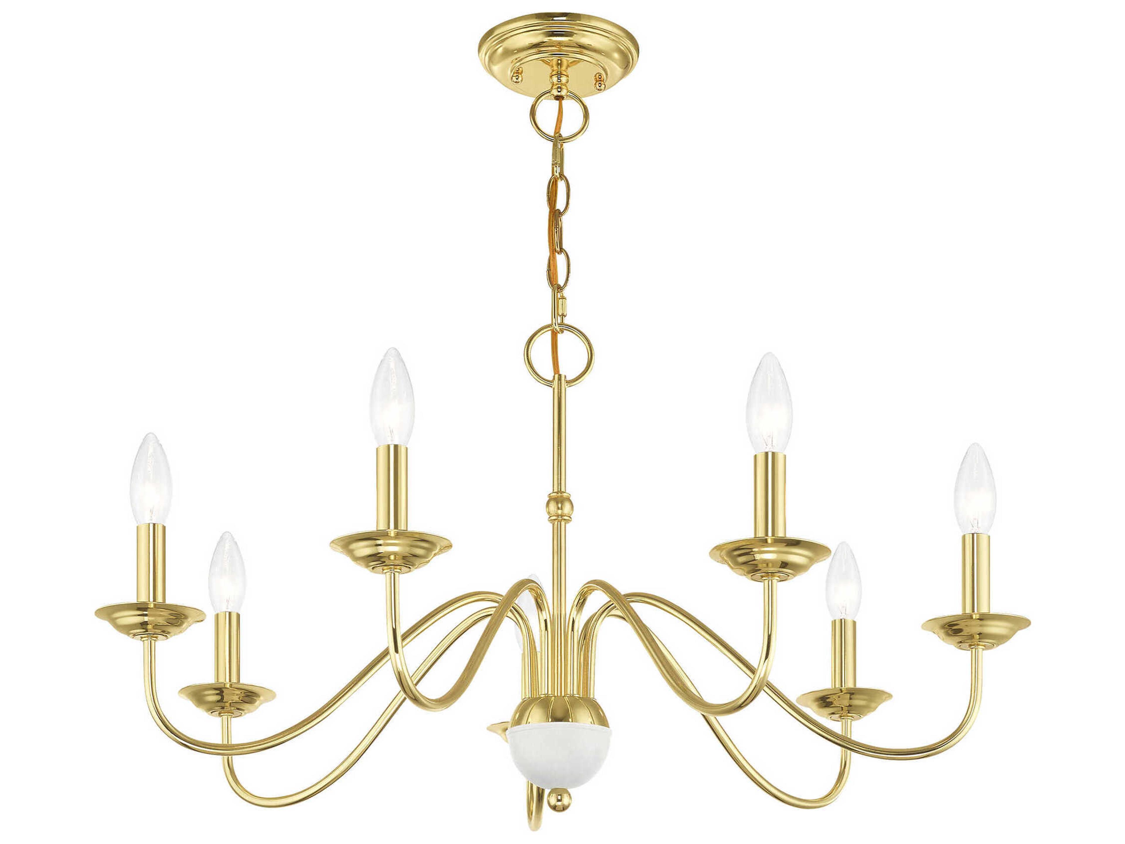Livex Lighting Windsor 7-Light Polished Brass Candelabra Chandelier