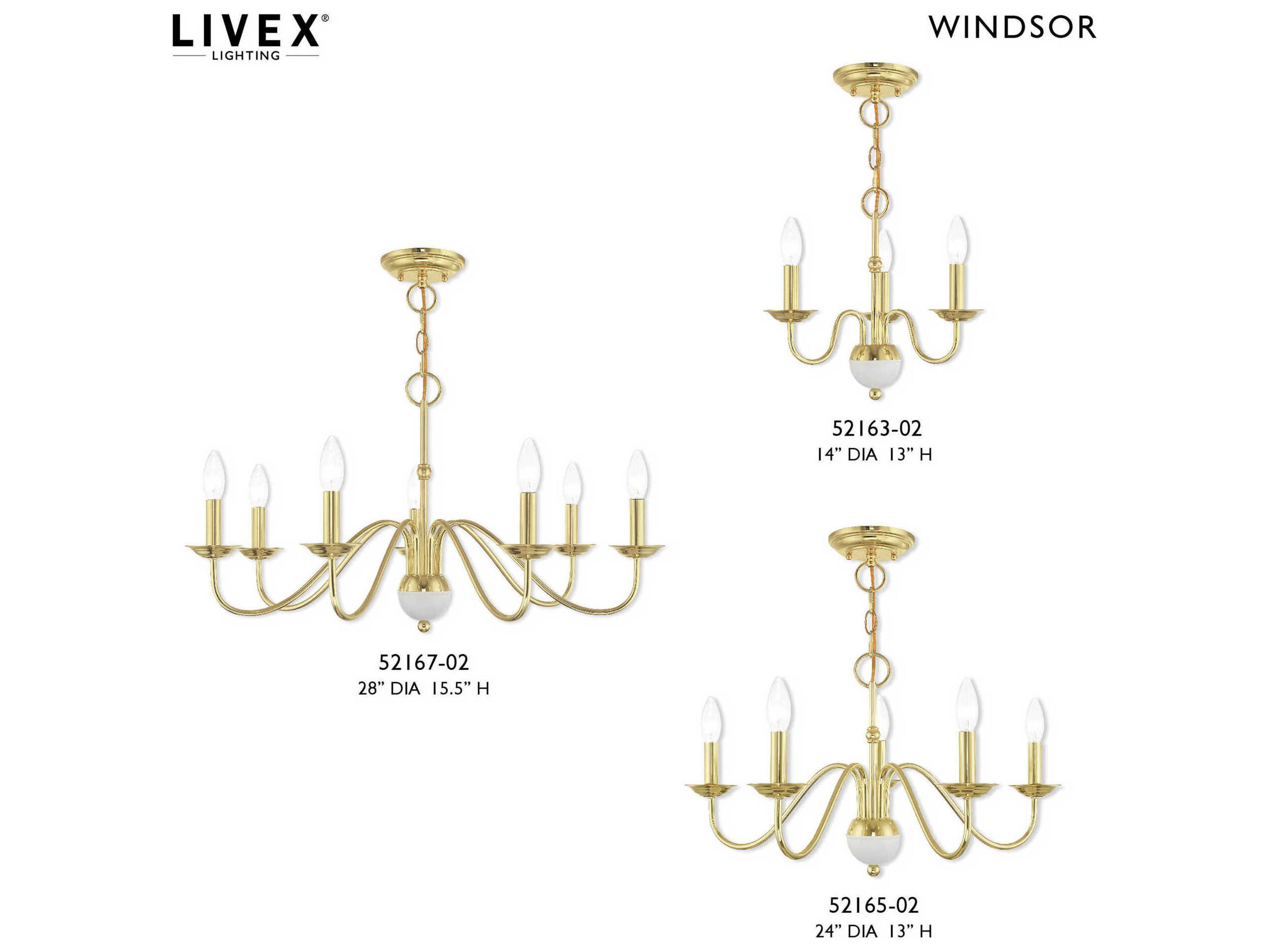 Livex Lighting Windsor 7-Light Polished Brass Candelabra Chandelier