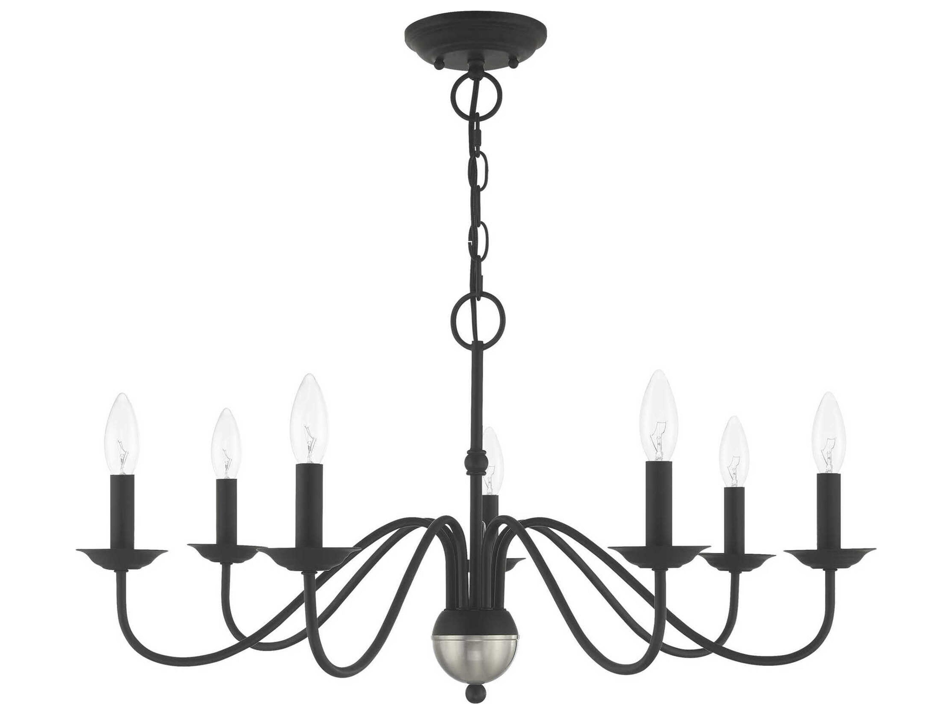 Livex Lighting Windsor 7-Light Black Candelabra Chandelier