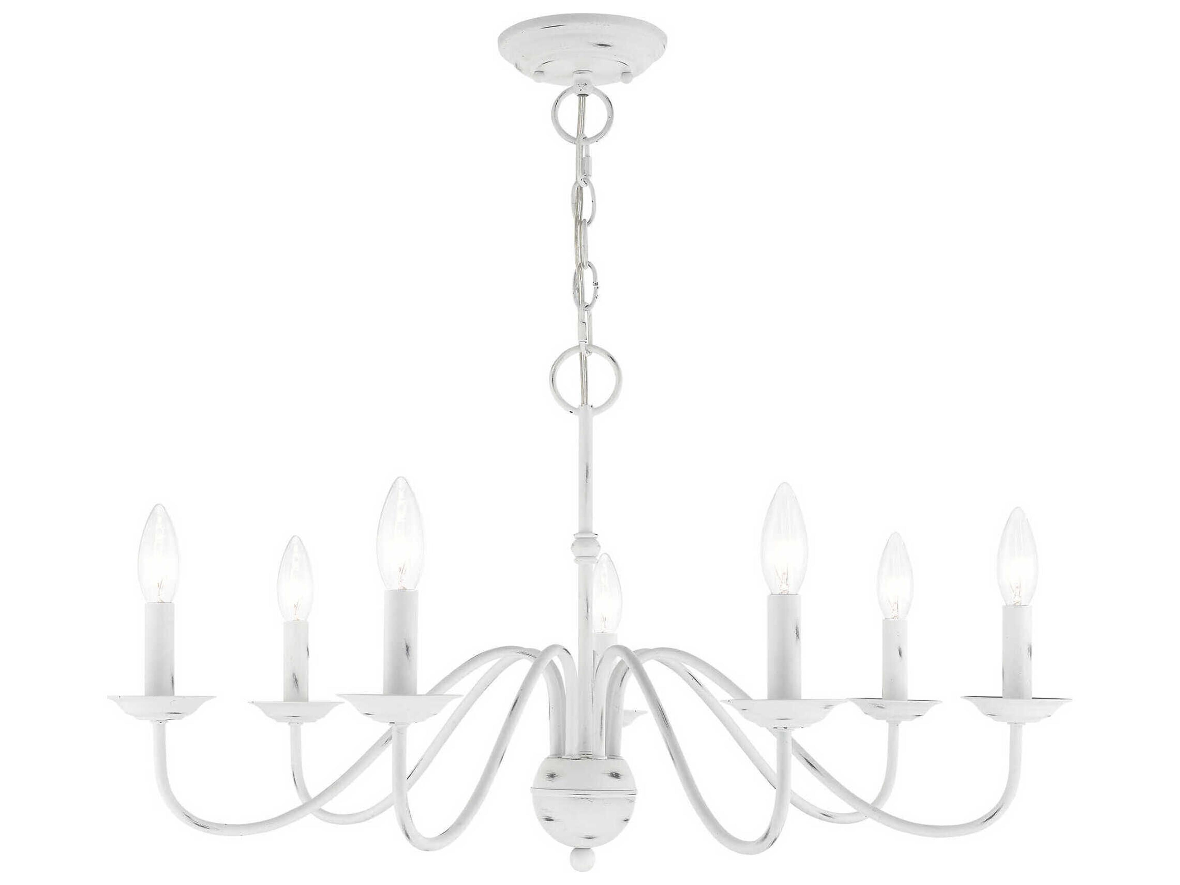 Windsor 7-Light Antique White Candelabra Chandelier