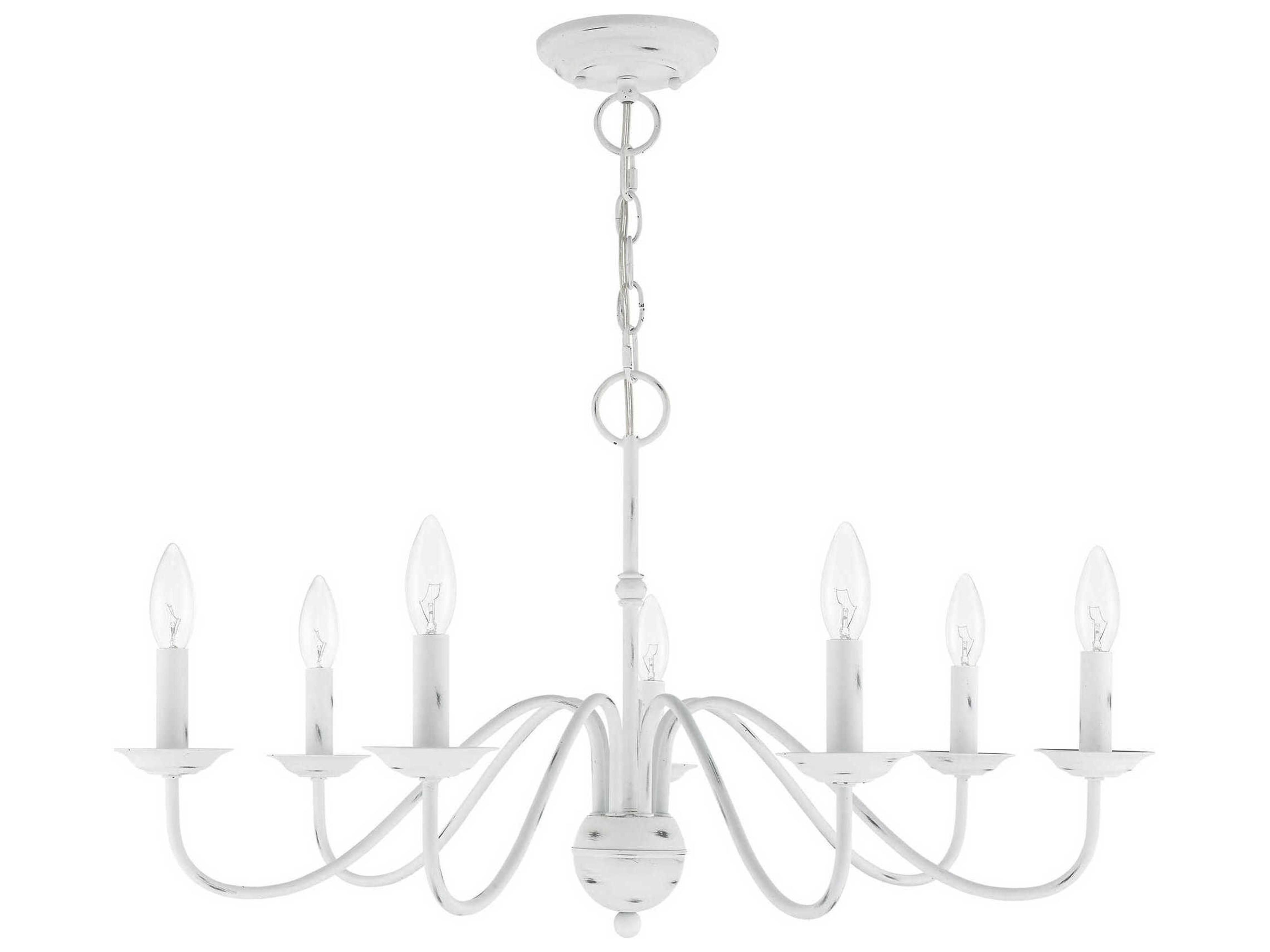 Livex Lighting Windsor 7-Light Antique White Candelabra Chandelier