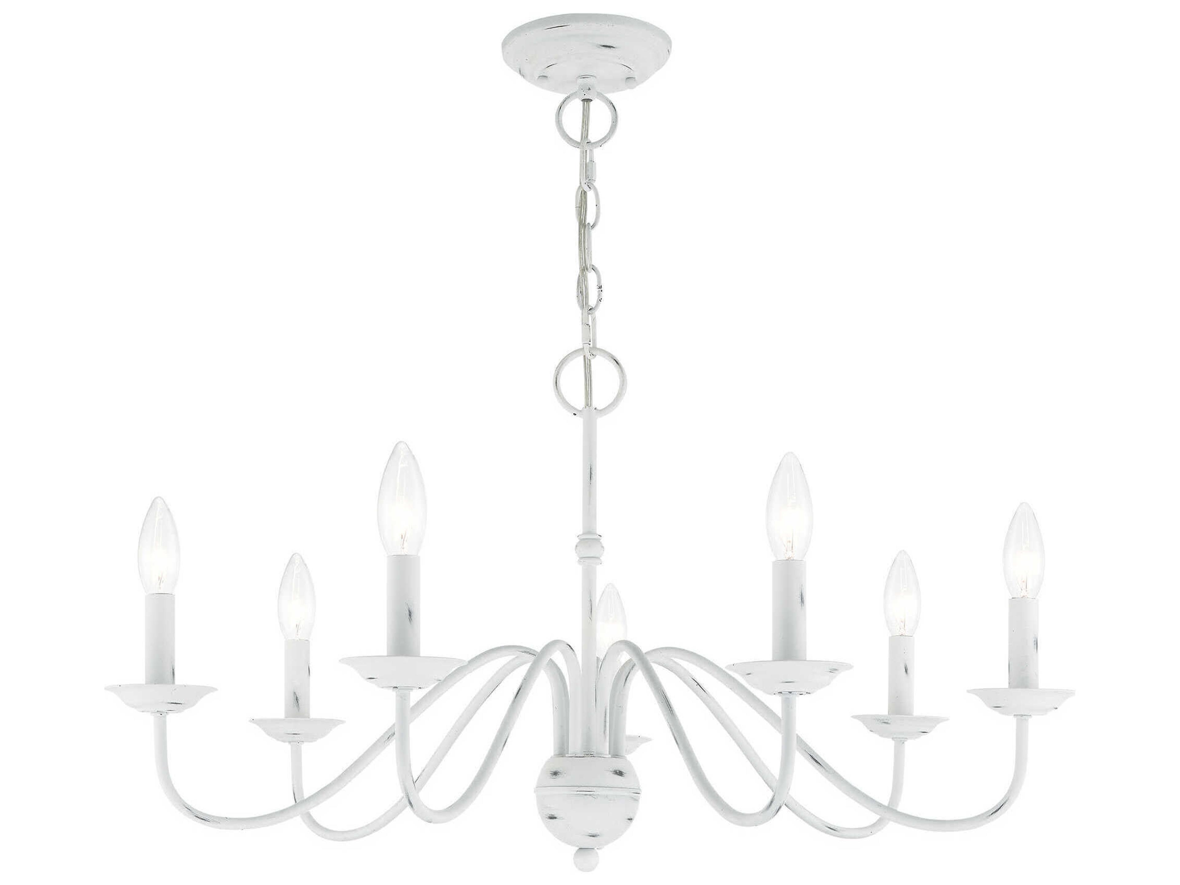 Livex Lighting Windsor 7-Light Antique White Candelabra Chandelier