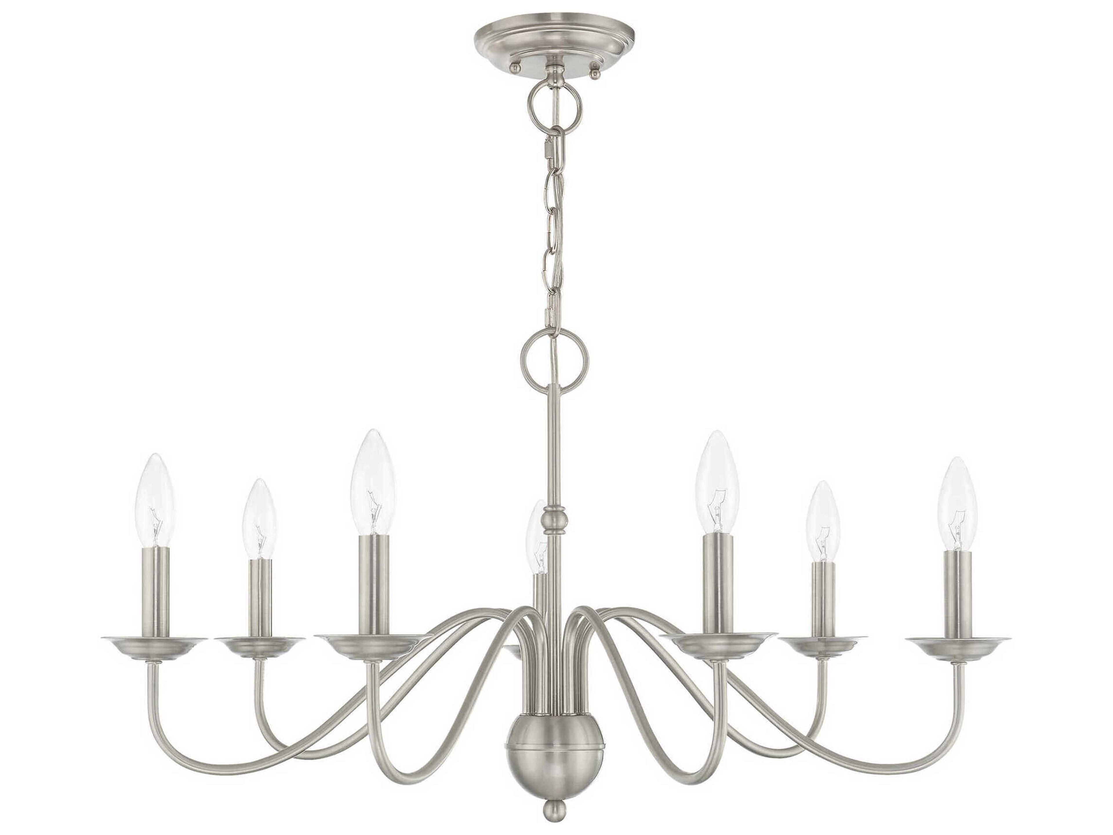 Livex Lighting Windsor 7-Light Brushed Nickel Candelabra Chandelier