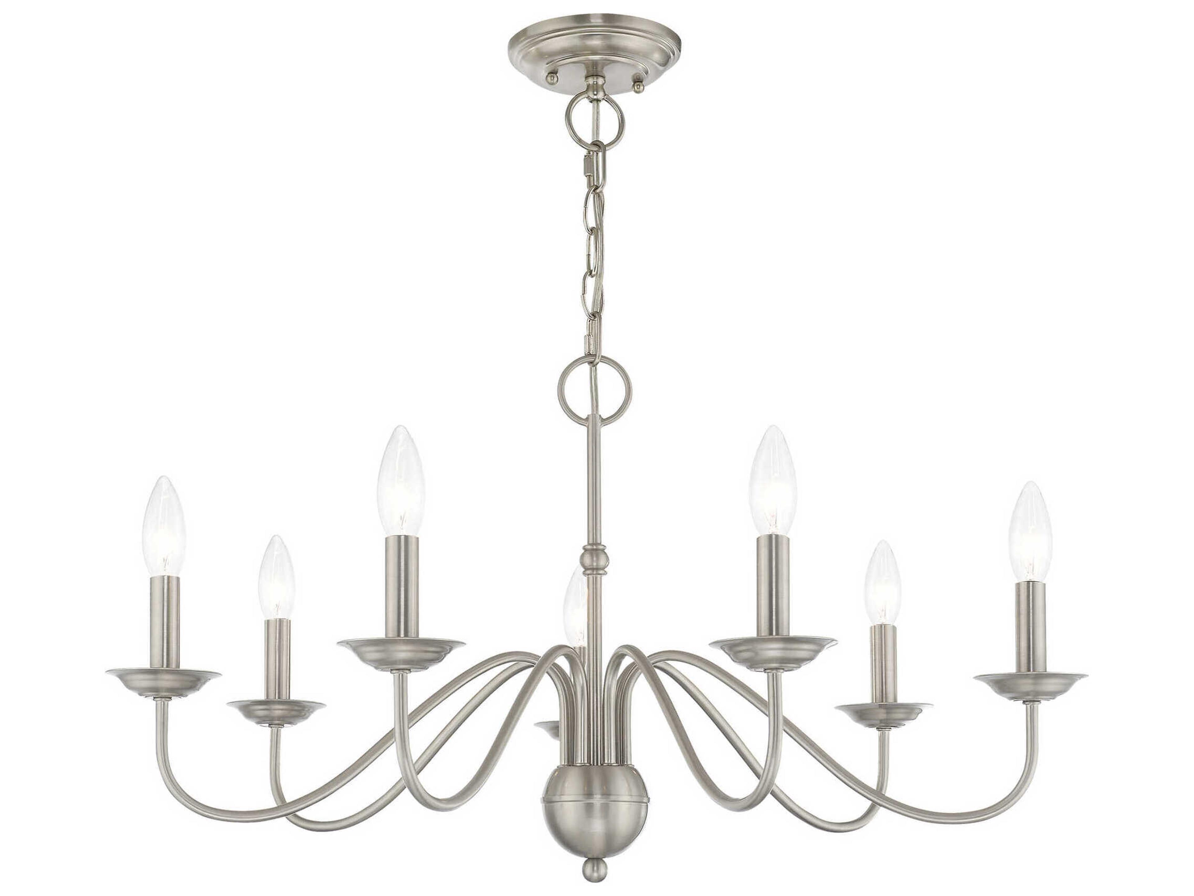 Livex Lighting Windsor 7-Light Brushed Nickel Candelabra Chandelier