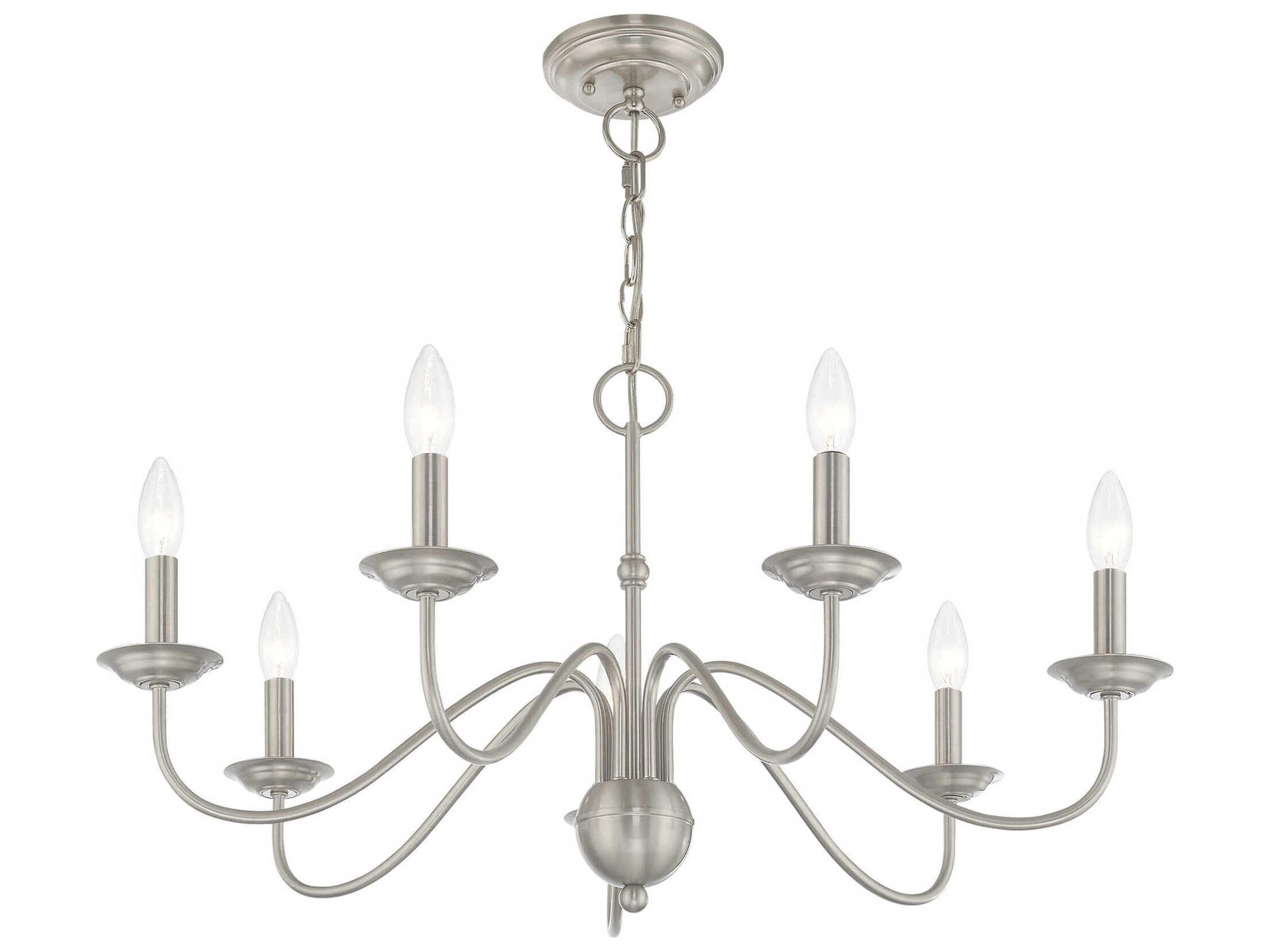 Livex Lighting Windsor 7-Light Brushed Nickel Candelabra Chandelier