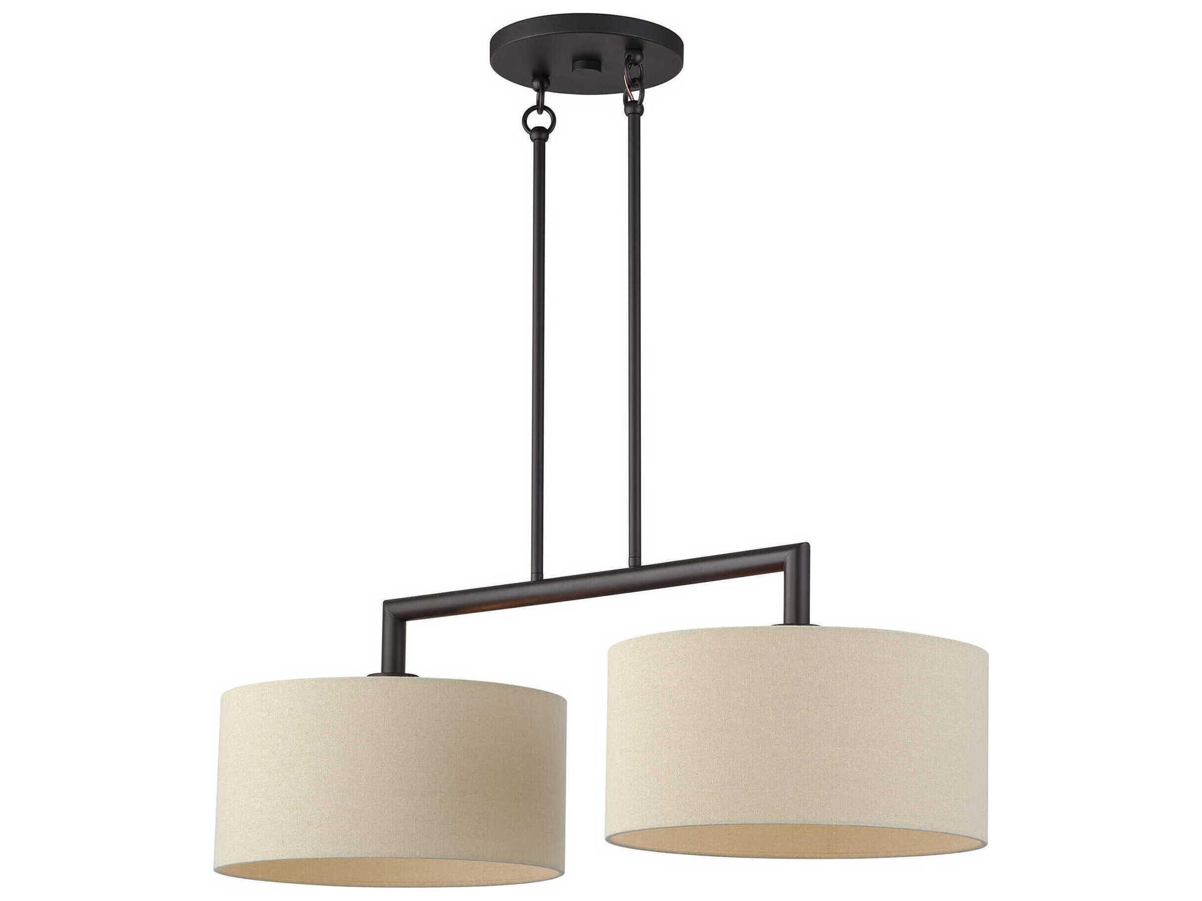 Bellingham 2-Light Bronze Drum Island Pendant