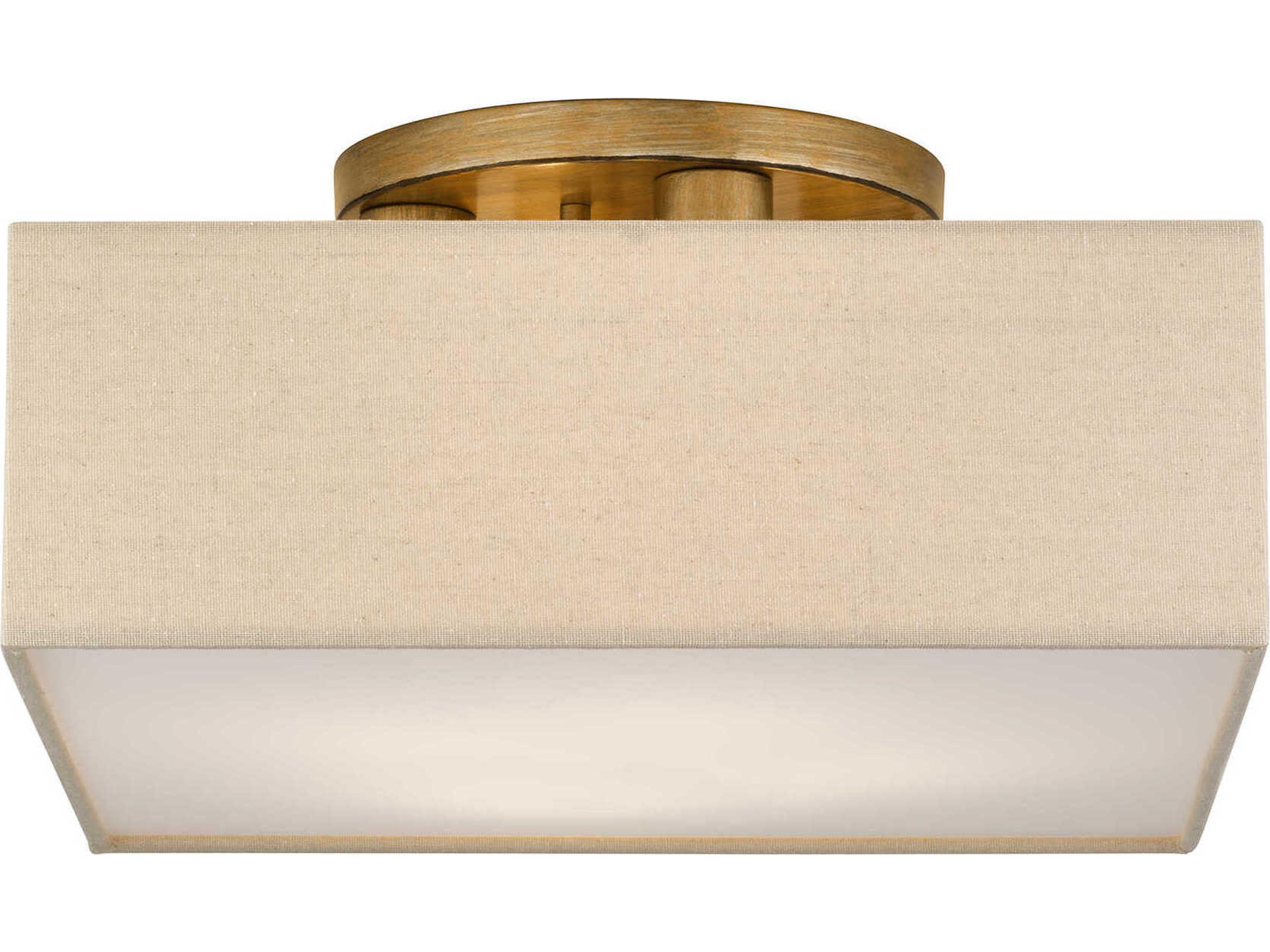 Livex Lighting Summit 4-Light Antique Gold Leaf Semi Flush Mount