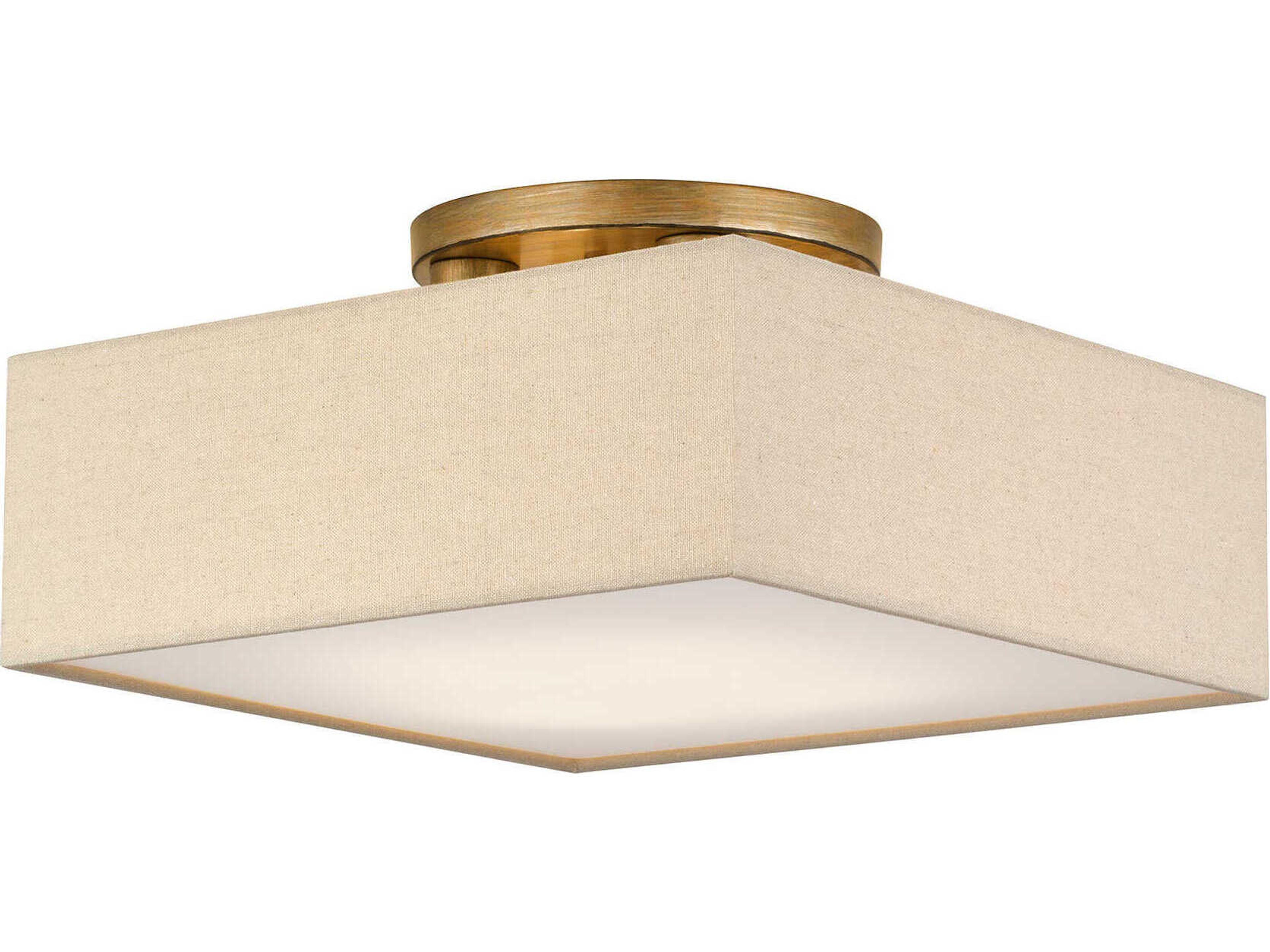 Summit 4-Light Antique Gold Leaf Semi Flush Mount