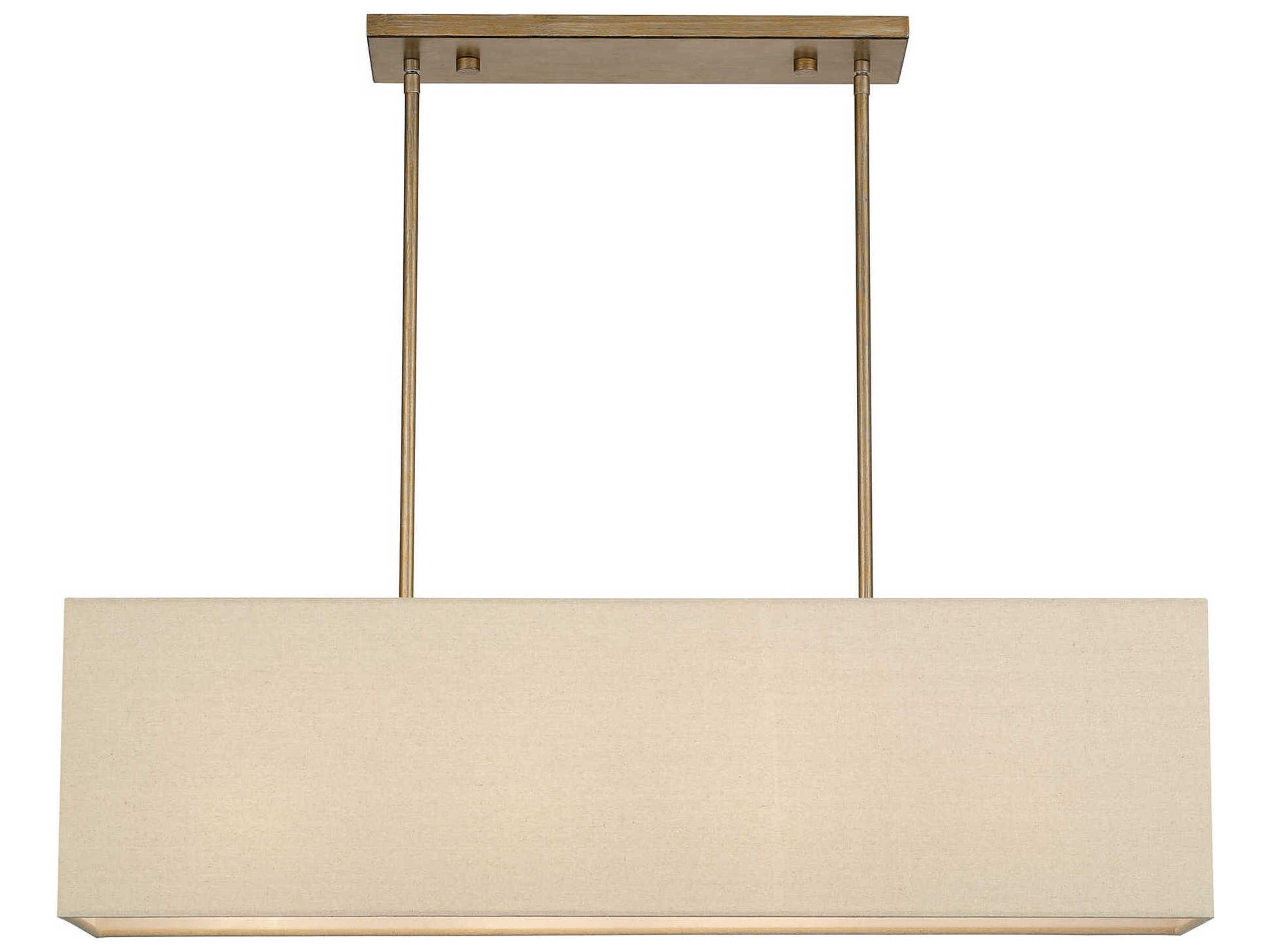 Livex Lighting Summit 4-Light Antique Gold Leaf Drum Island Pendant