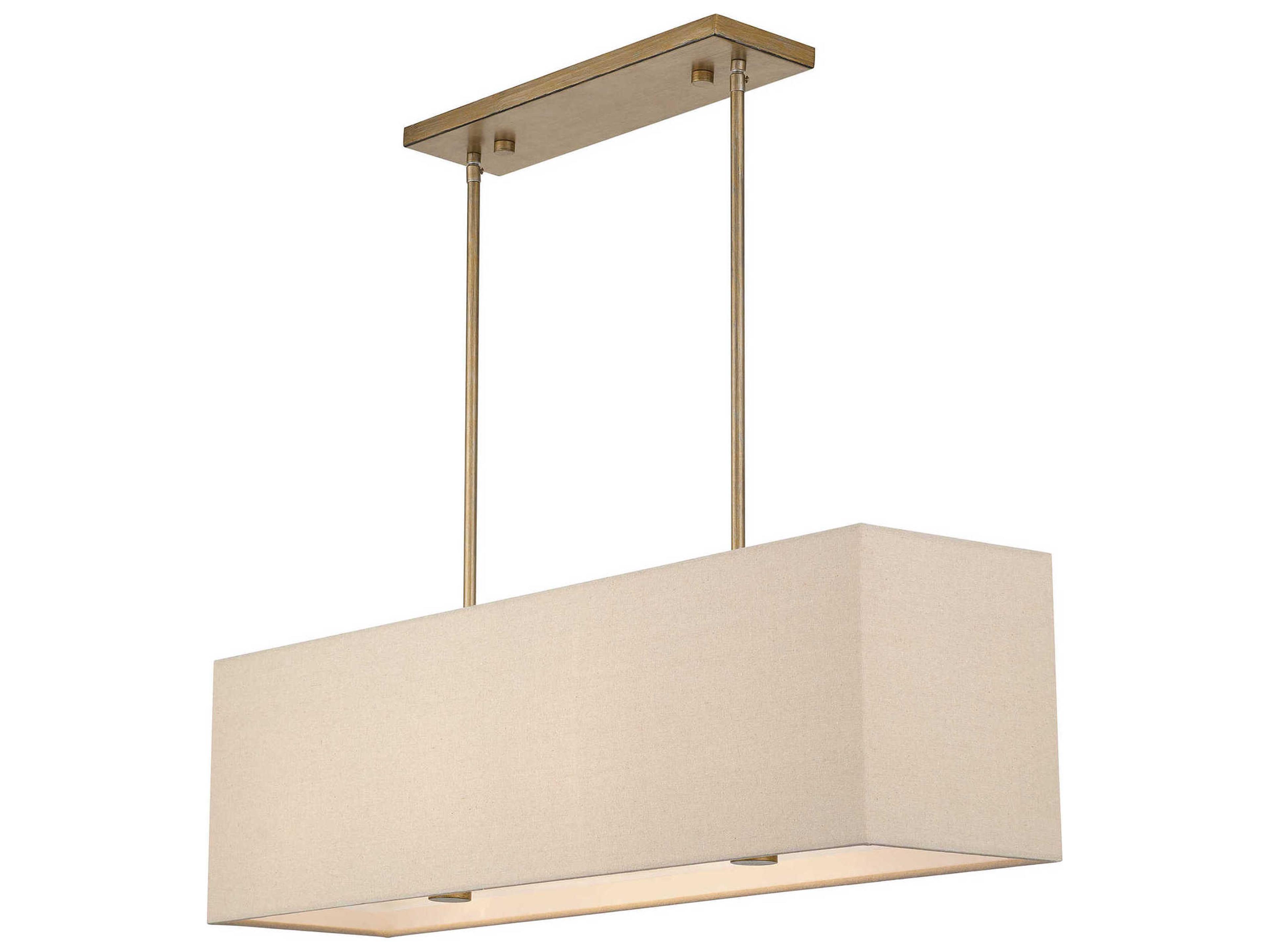 Livex Lighting Summit 4-Light Antique Gold Leaf Drum Island Pendant