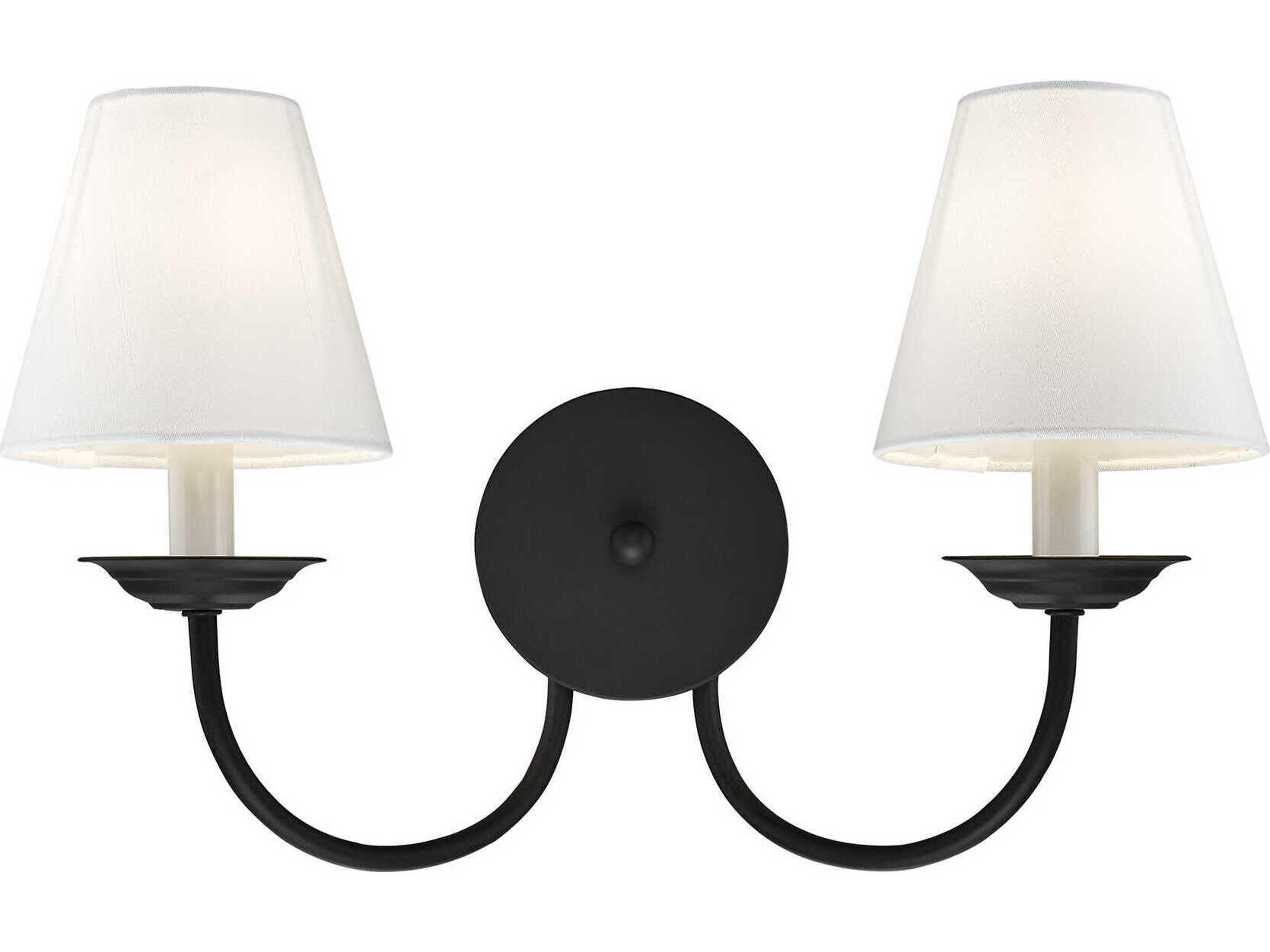 Mendham 2-Light Black Wall Sconce