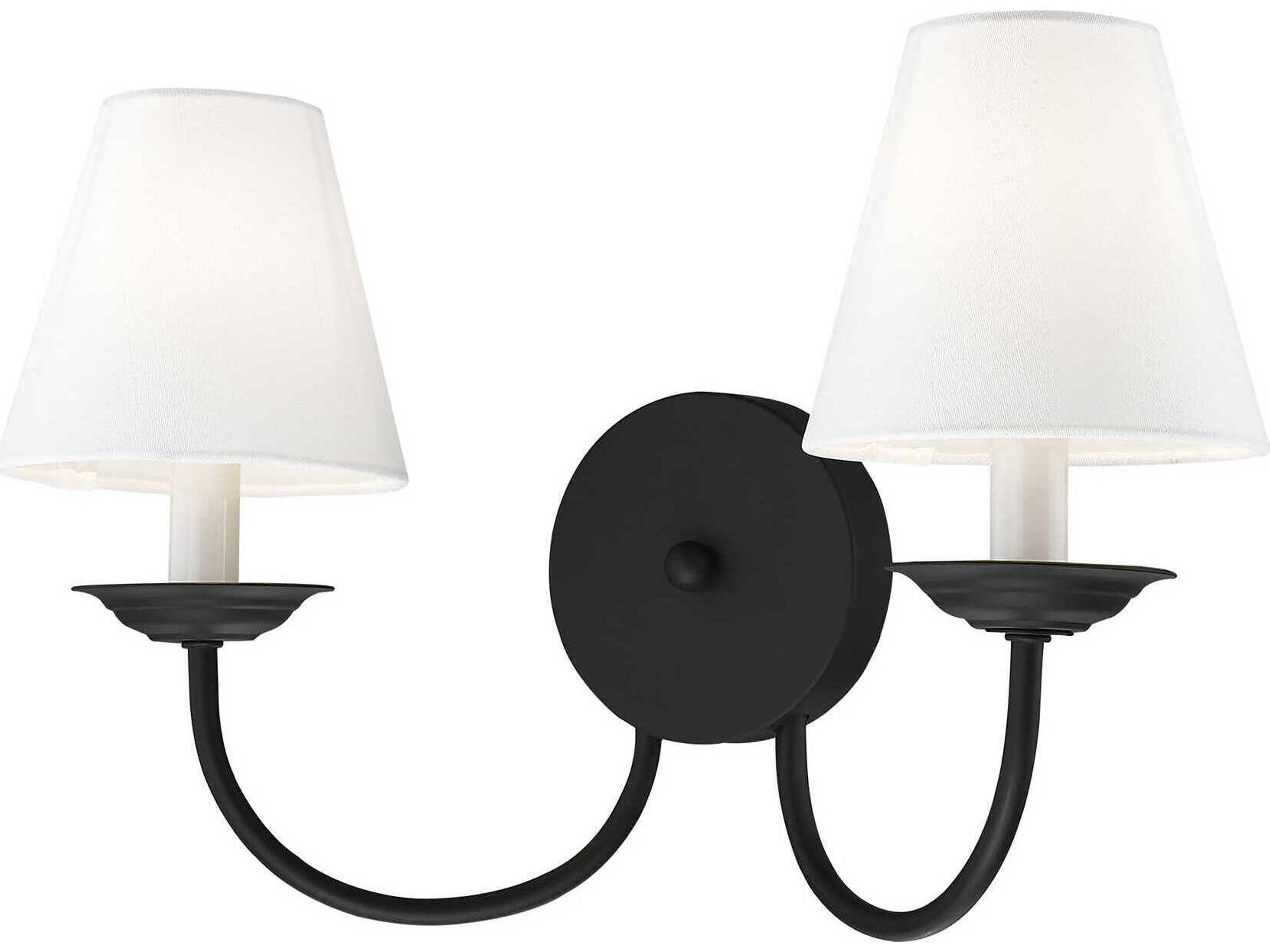Livex Lighting Mendham 2-Light Black Wall Sconce