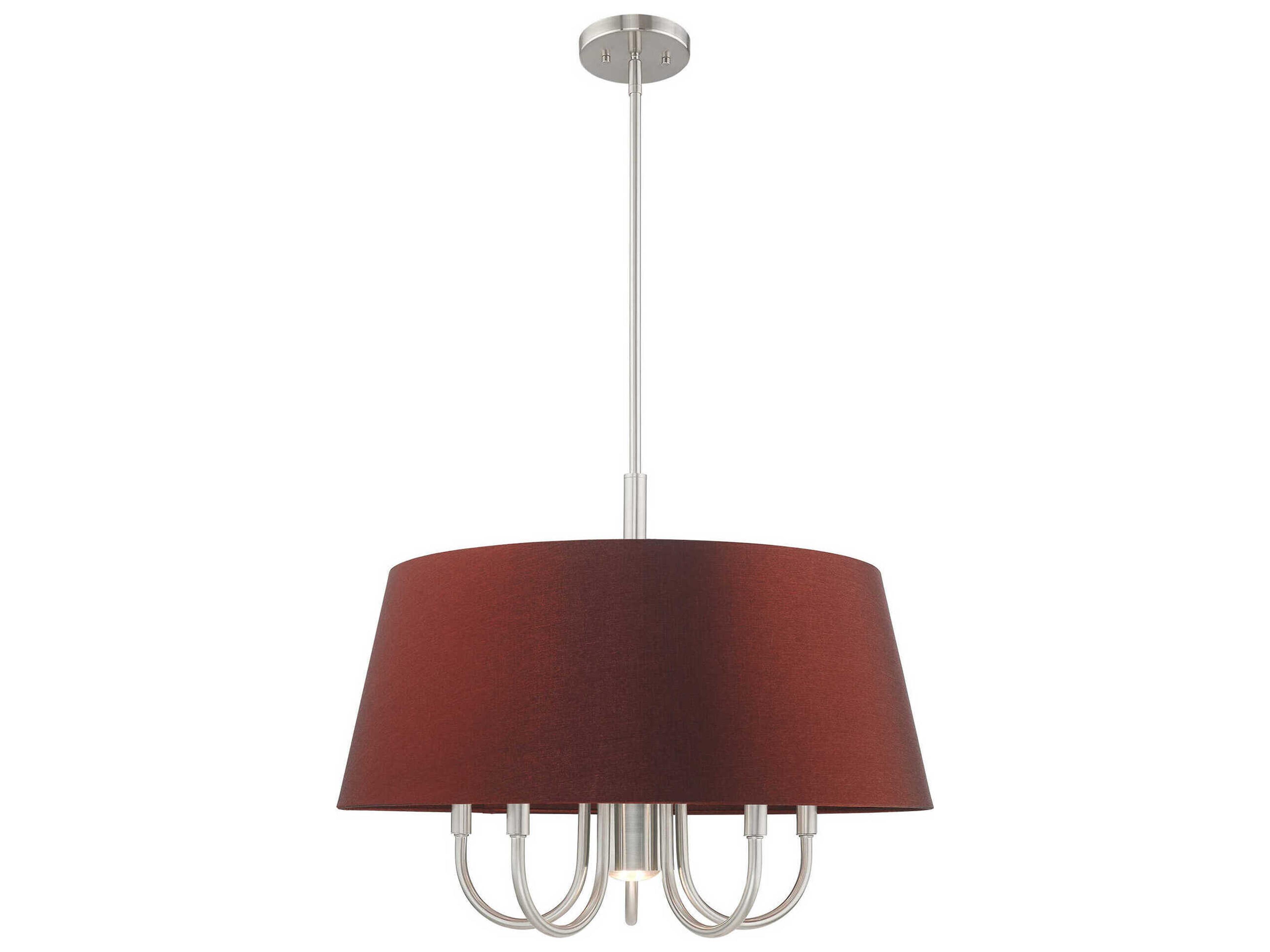 Belclaire 6-Light Brushed Nickel Red Empire Chandelier