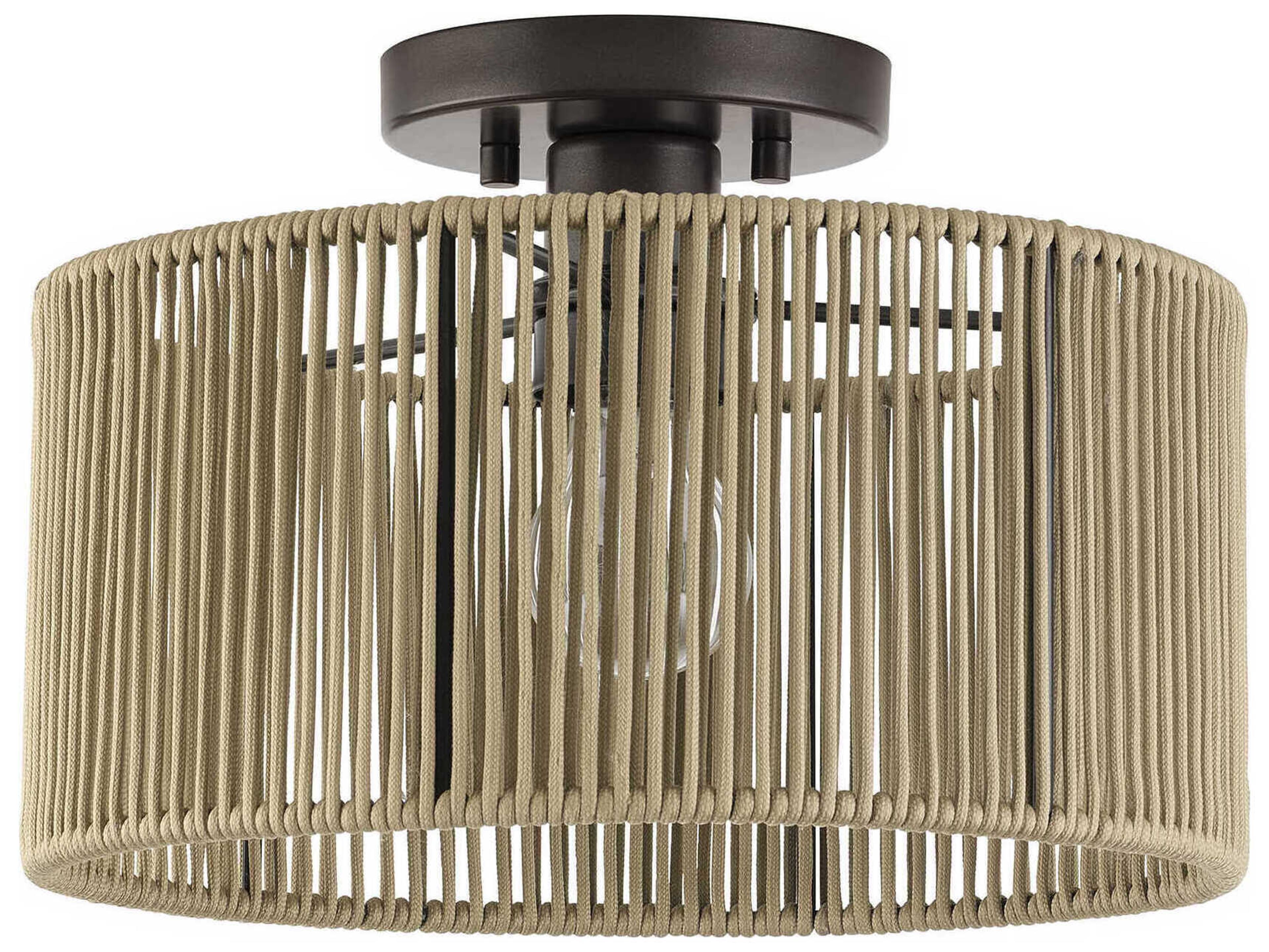Livex Lighting Acordia 1-Light English Bronze Drum Semi Flush Mount