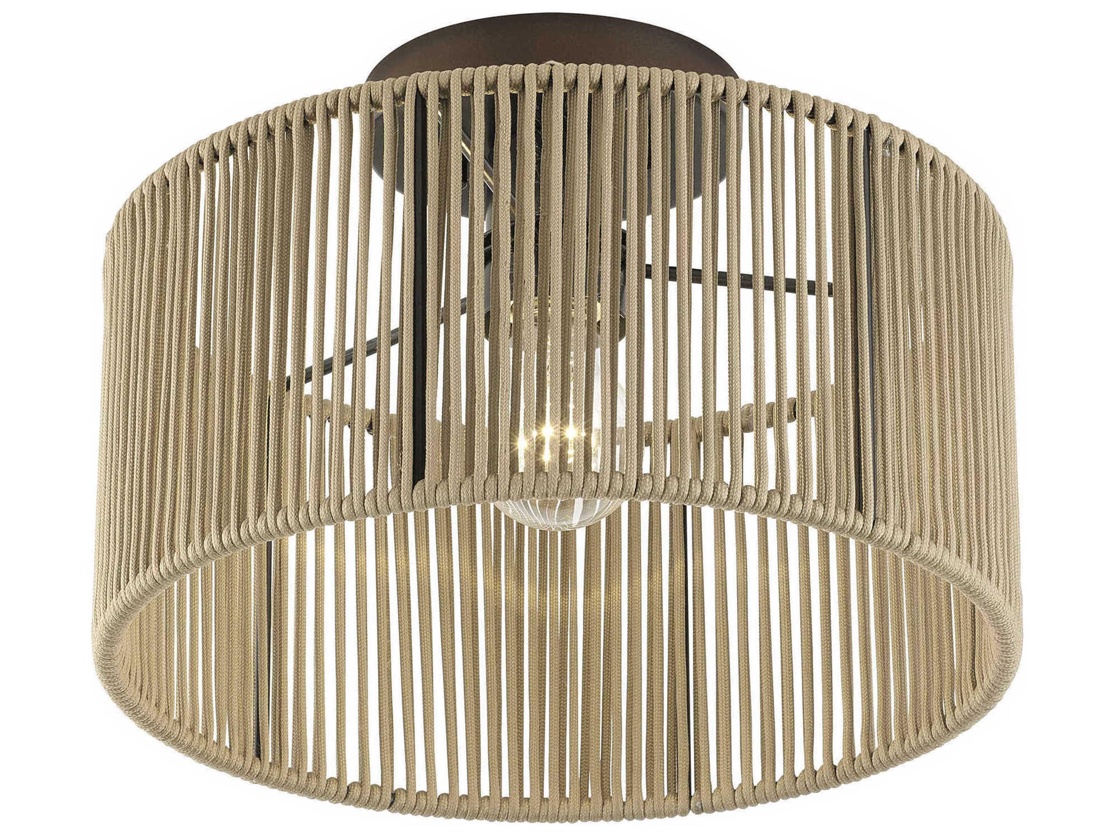 Livex Lighting Acordia 1-Light English Bronze Drum Semi Flush Mount