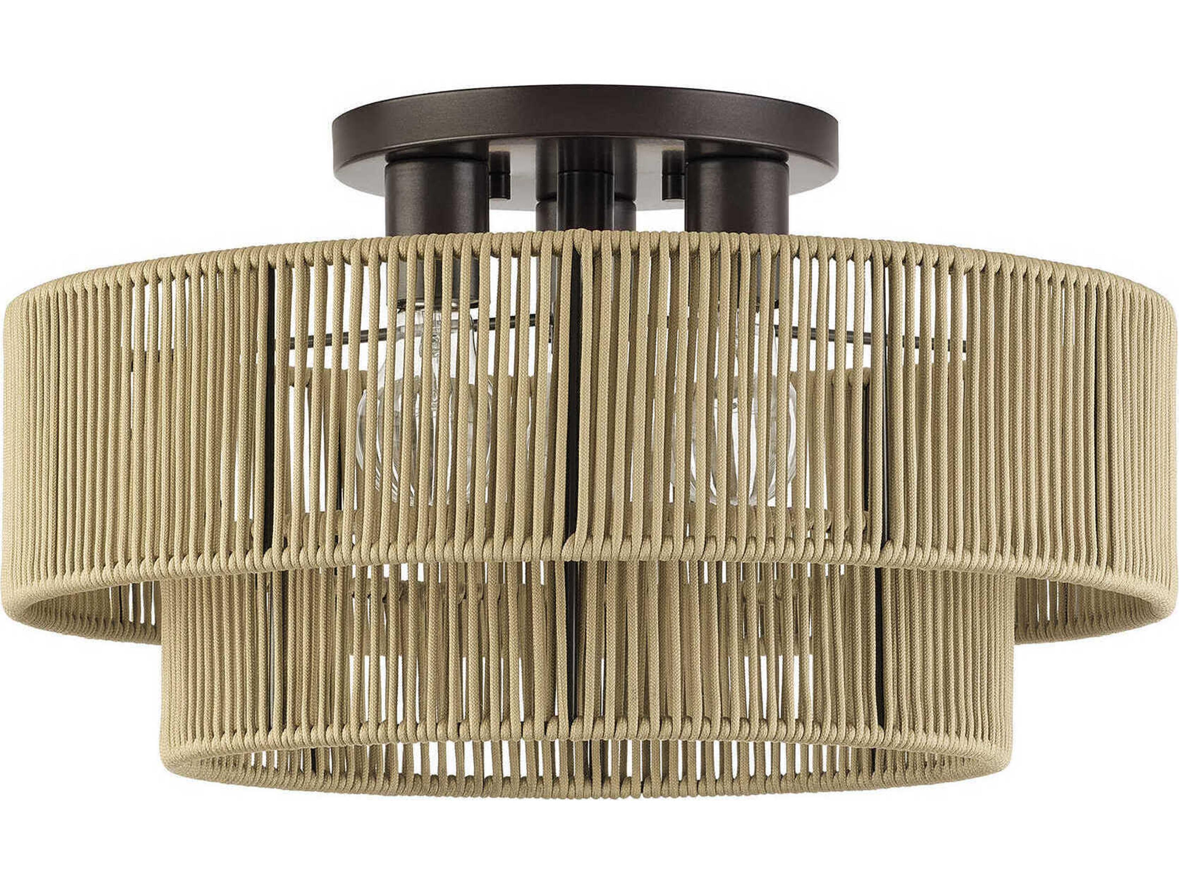 Livex Lighting Acordia 3-Light English Bronze Drum Semi Flush Mount